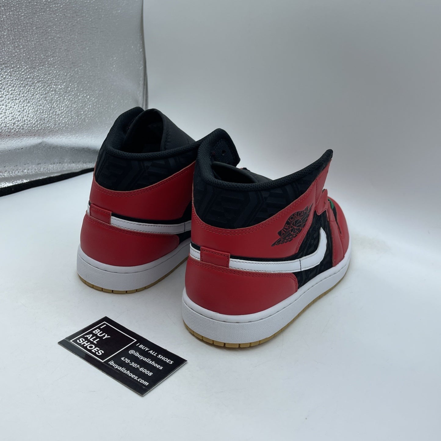 Size 11.5 - Air Jordan 1 SE Mid Christmas Black Red Suede Leather (DQ8417-006)