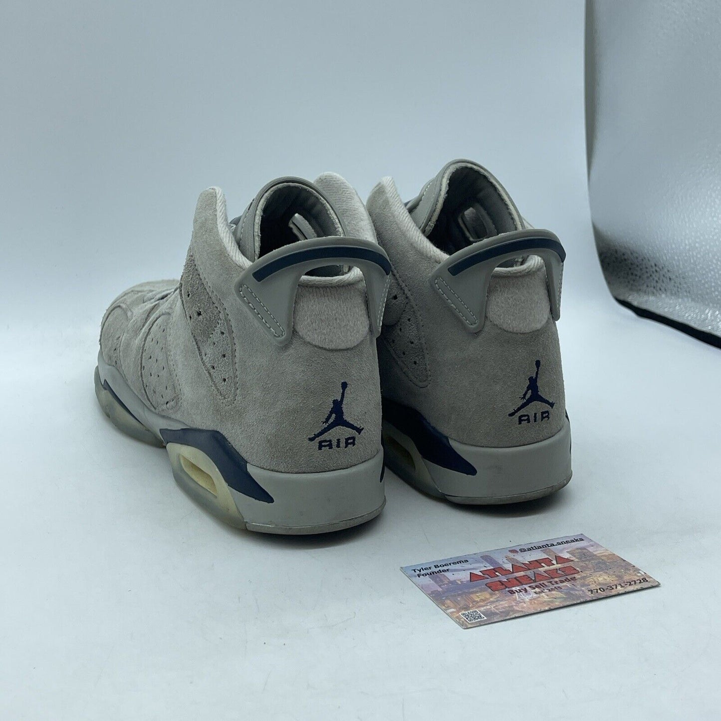 Size 7 - Jordan 6 Retro Mid Georgetown Grey Suede Blue Leather (384665-012)