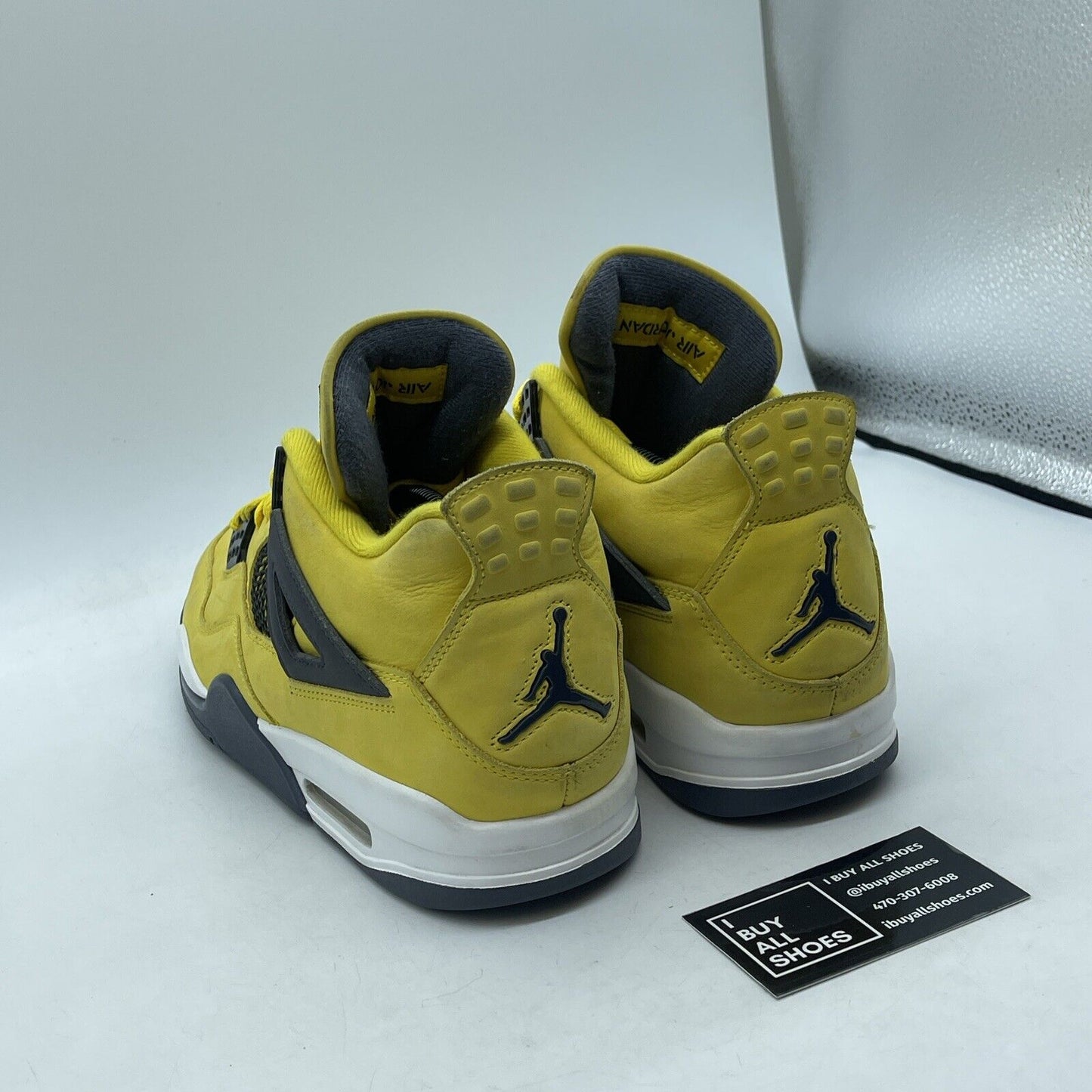 Size 10 - Jordan 4 Retro Mid Lightning Yellow Grey Suede Leather (CT8527-700)