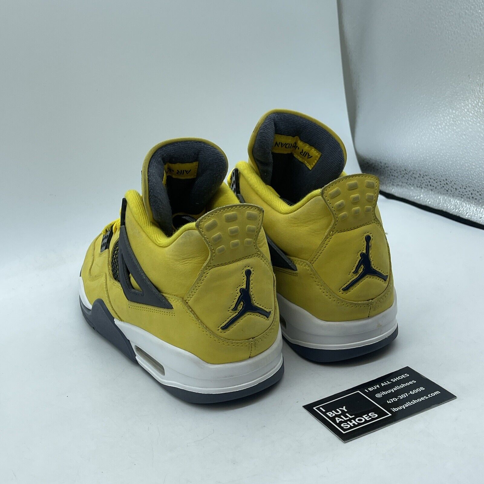 Size 10 - Jordan 4 Retro Mid Lightning Yellow Grey Suede Leather (CT8527-700)