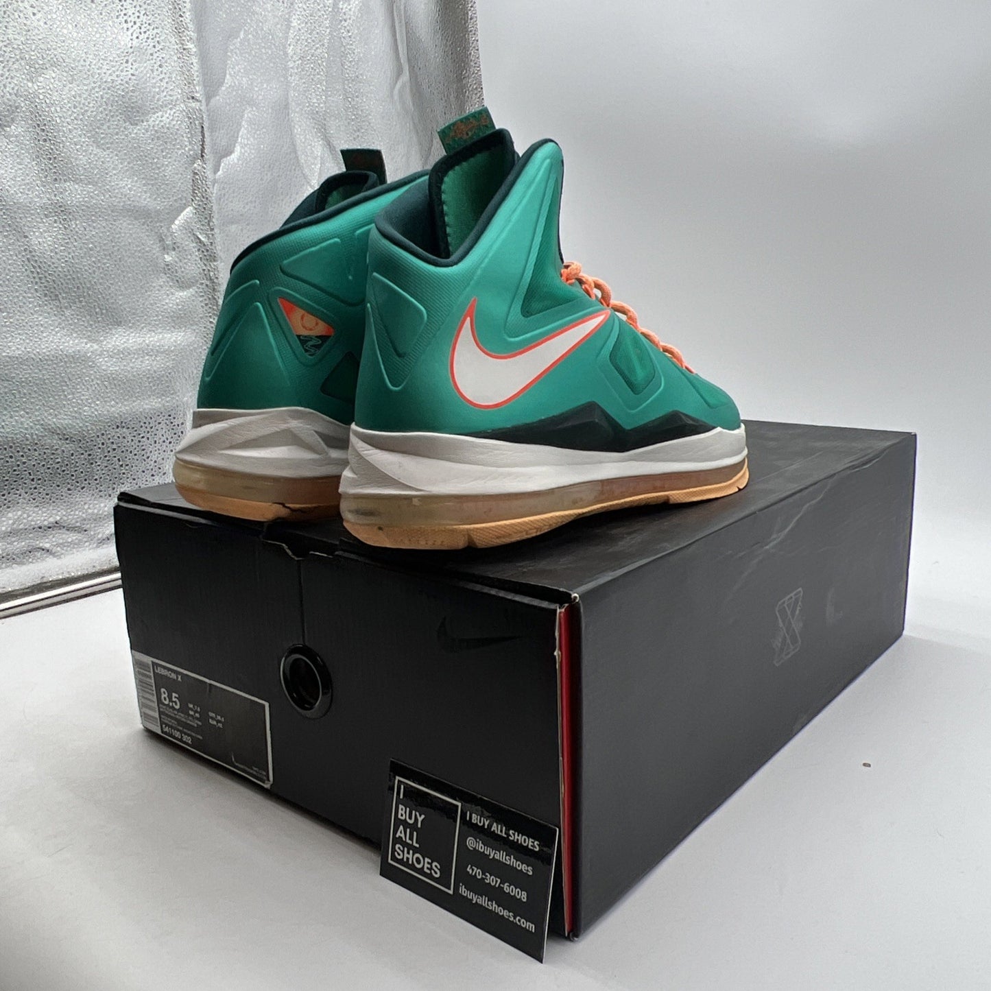 Size 8.5 - Nike LeBron 10 Miami Dolphins (541100-302)
