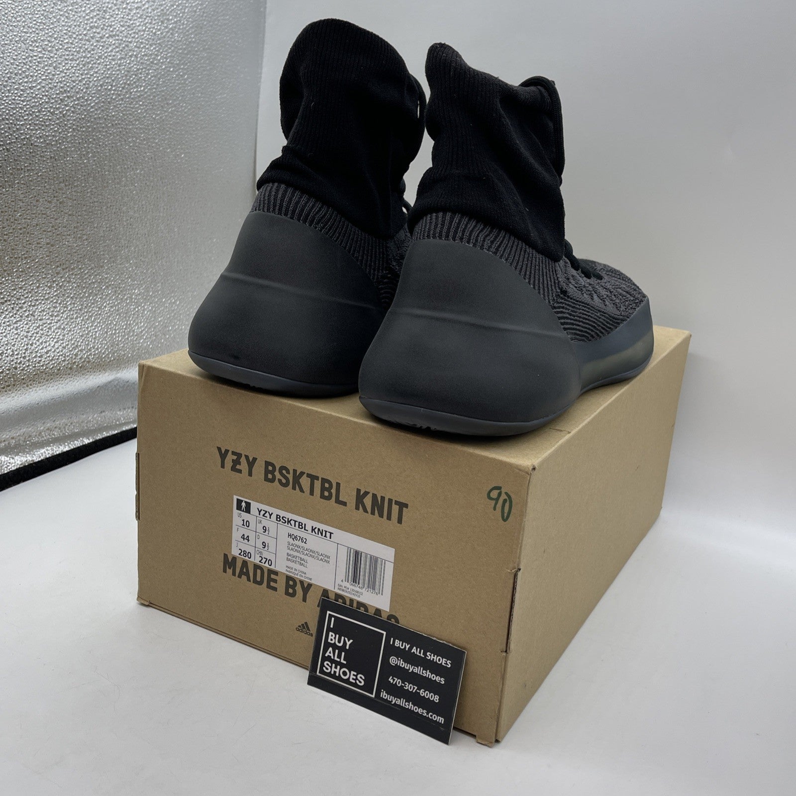 Size 10 - adidas Yeezy Basketball Knit Onyx Black Suede (HQ6762)