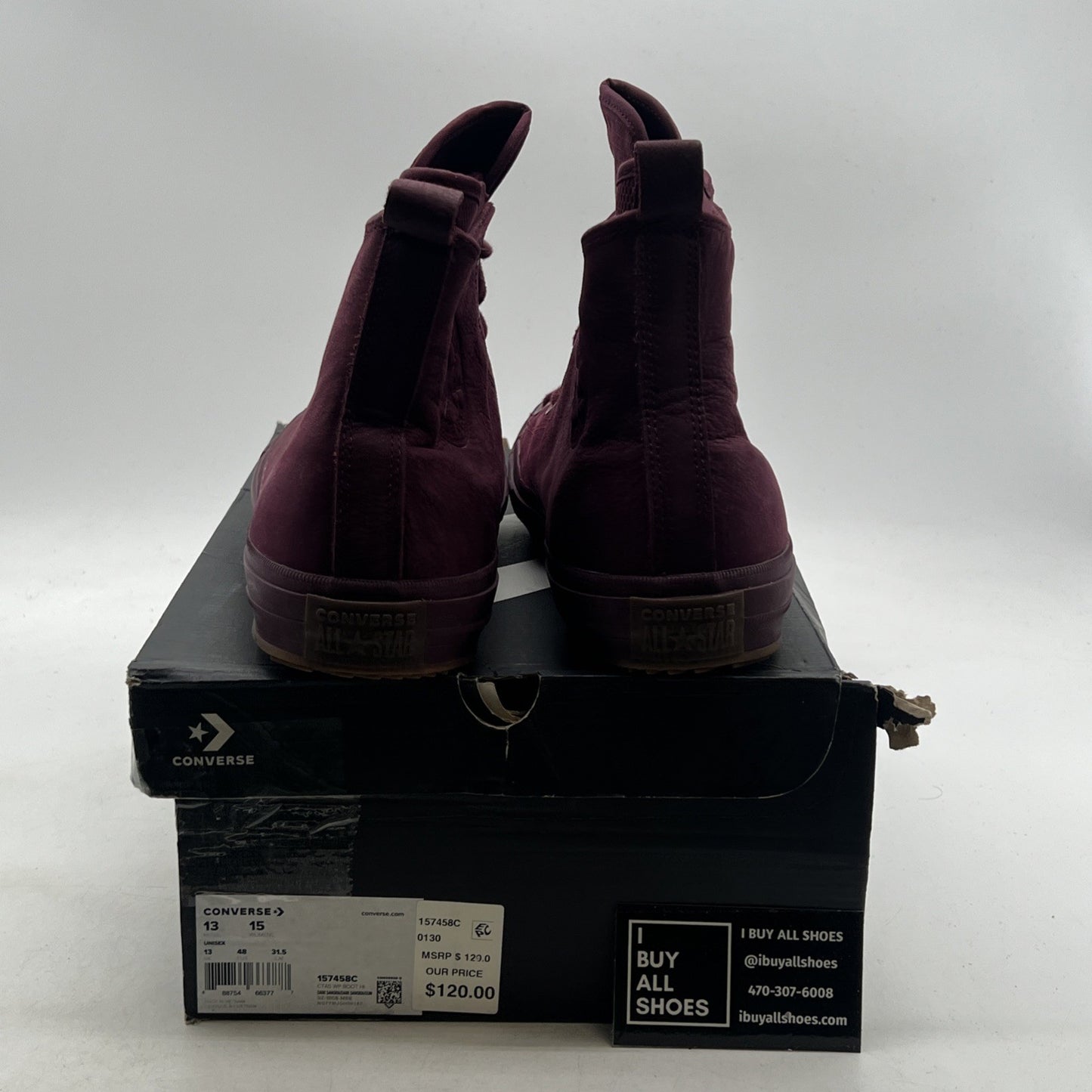 Size 13 - Converse Chuck Taylor All Star Waterproof High Dark Sangria (157458C)