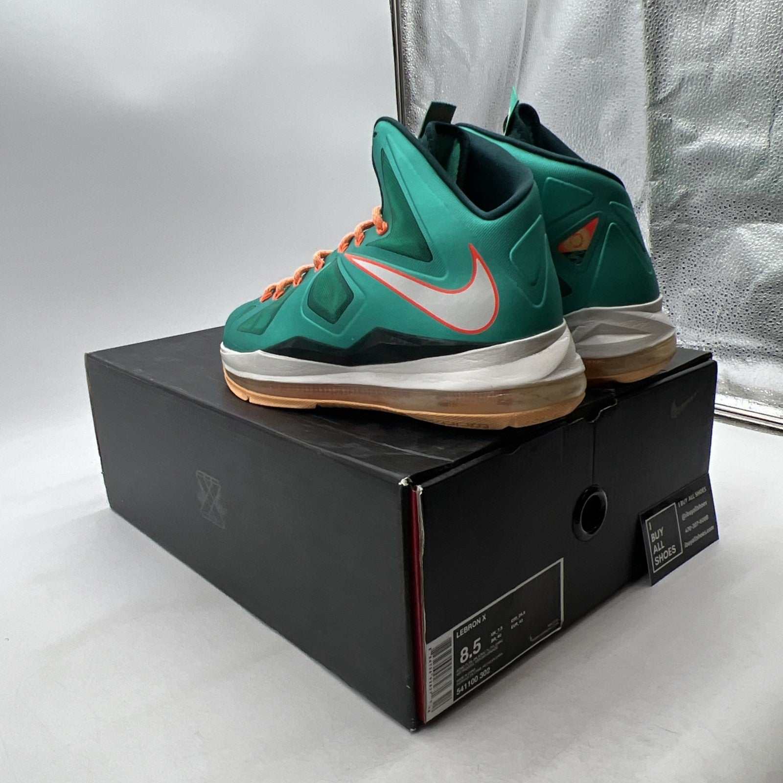 Size 8.5 - Nike LeBron 10 Miami Dolphins (541100-302)