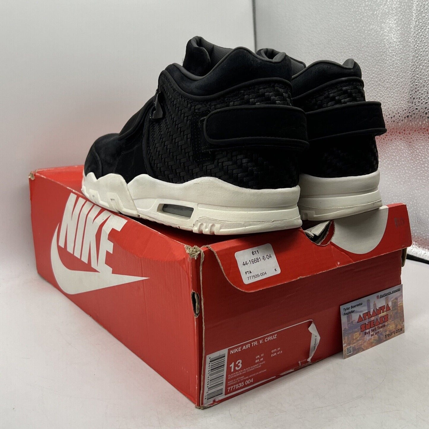 Size 13 - Nike Air Trainer Cruz Black Suede White (777535-004)