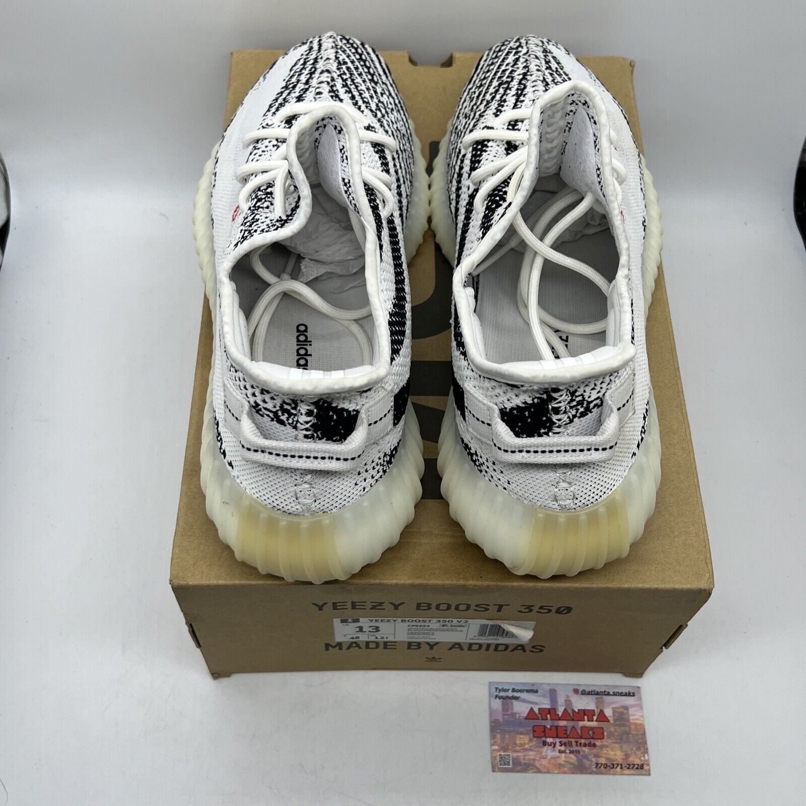 Size 13 - adidas Yeezy Boost 350 V2 Low Zebra Black White Red (CP9654)