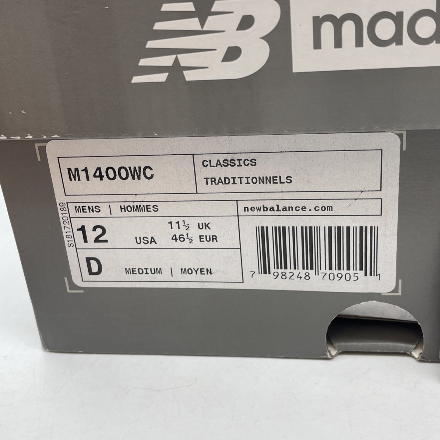 Size 12 - New Balance 1400 Suede Sneakers Orange Grey Leather (M1400WC)