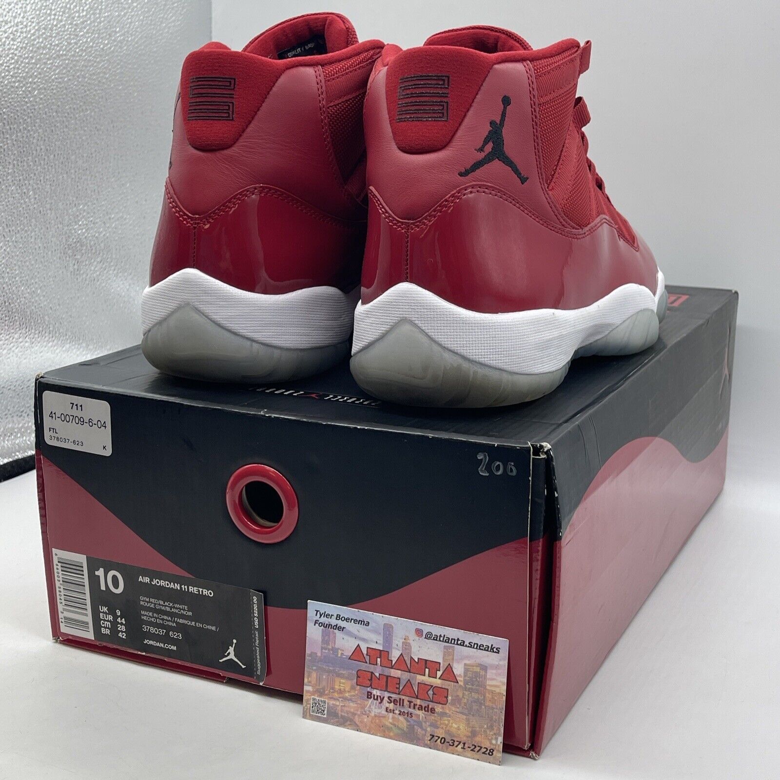 Size 10 - Jordan 11 Retro High Win Like '96 Red Suede Leather (378037-623)