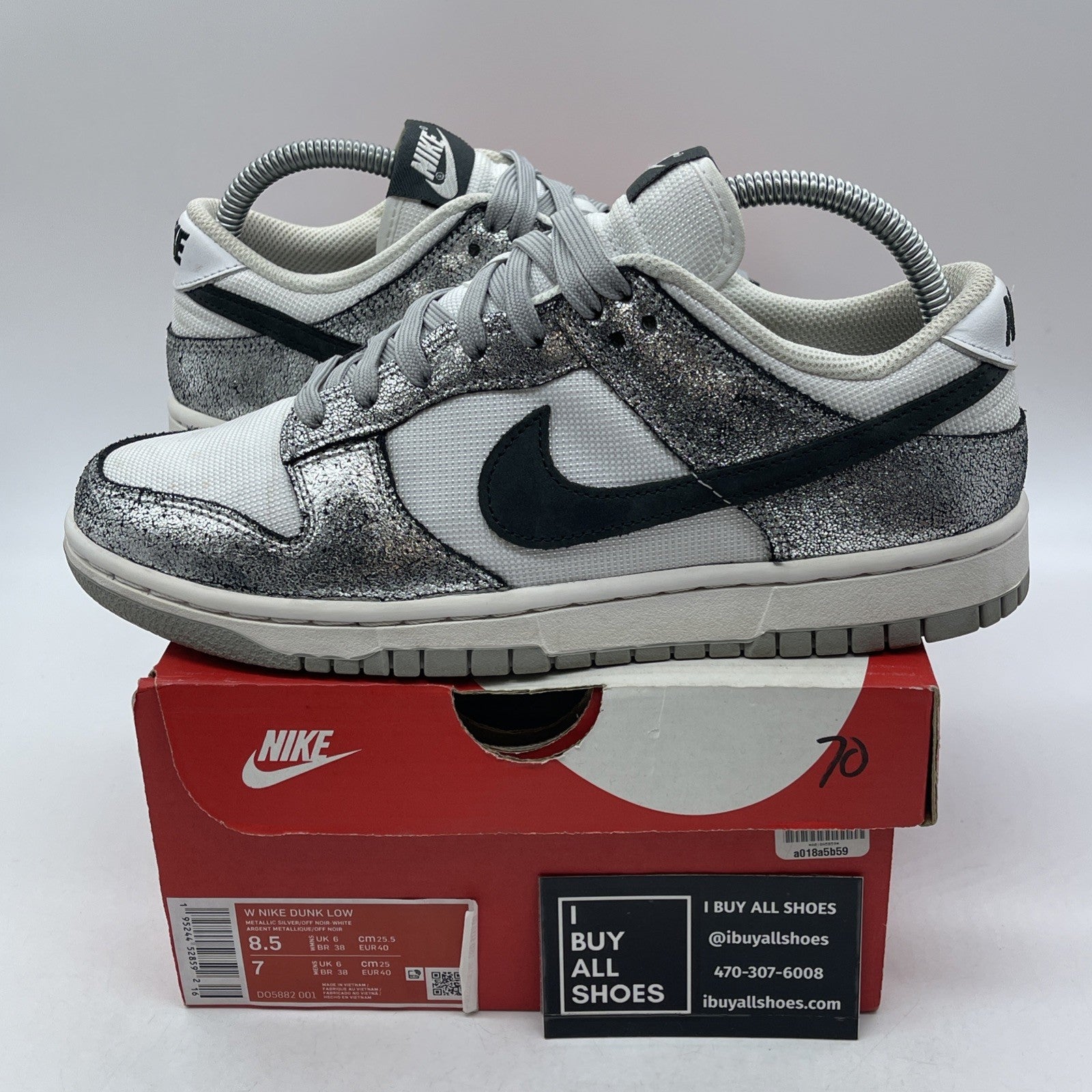 Size 8.5W - Nike Dunk Low Golden Gals Silver White Leather (DO5882-001)