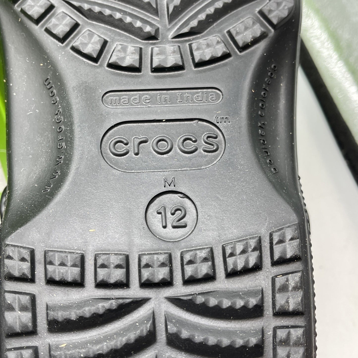 Size 12 - Crocs Classic Clog Authentic Shoe Style Black Rubber (10001)