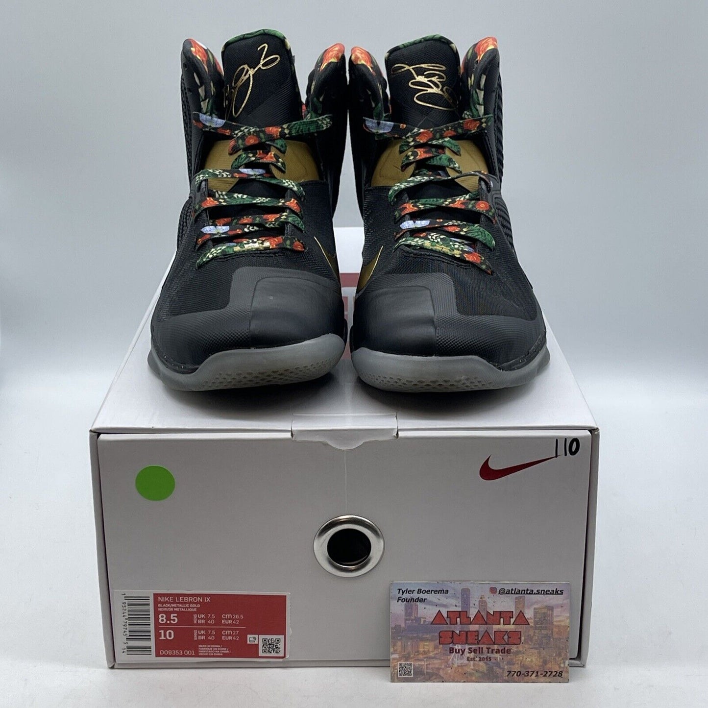 Size 8.5 - Nike LeBron 9 2022 Watch The Throne Black Gold Leather (DO9353-001)