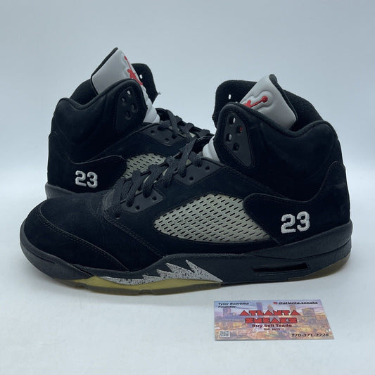 Size 12 - Air Jordan 5 Retro 2011 Metallic Black Silver Red Suede (136027-010)