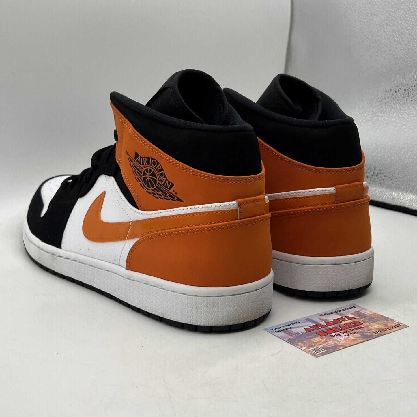 Size 14 - Air Jordan 1 Mid Shattered Backboard Black White Orange (554724-058)