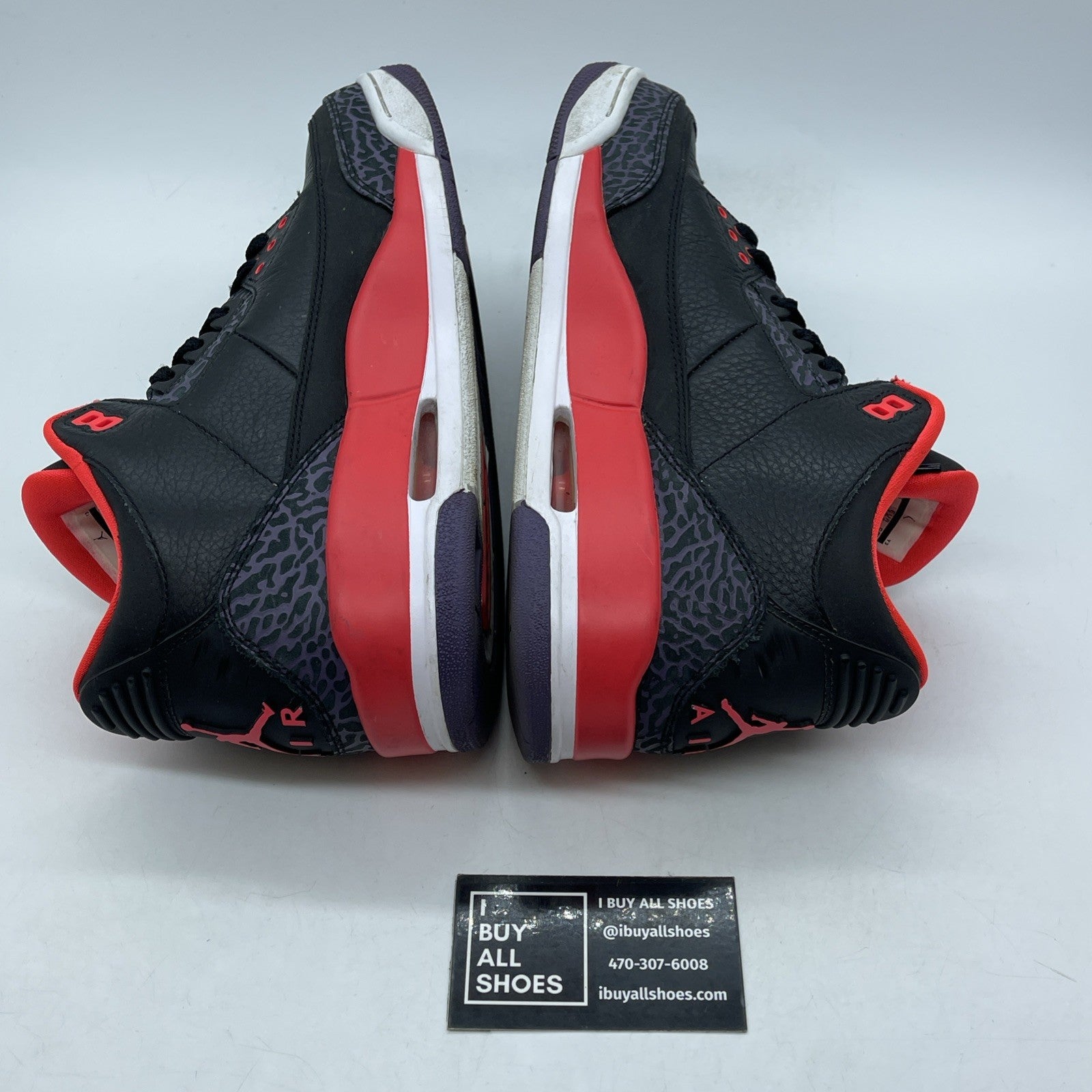 Size 9 - Air Jordan 3 Retro Crimson Black Purple Suede Leather (136064-005)