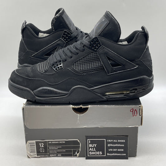 Size 12 - Air Jordan 4 Retro 2006 Black Cat (308497-002)