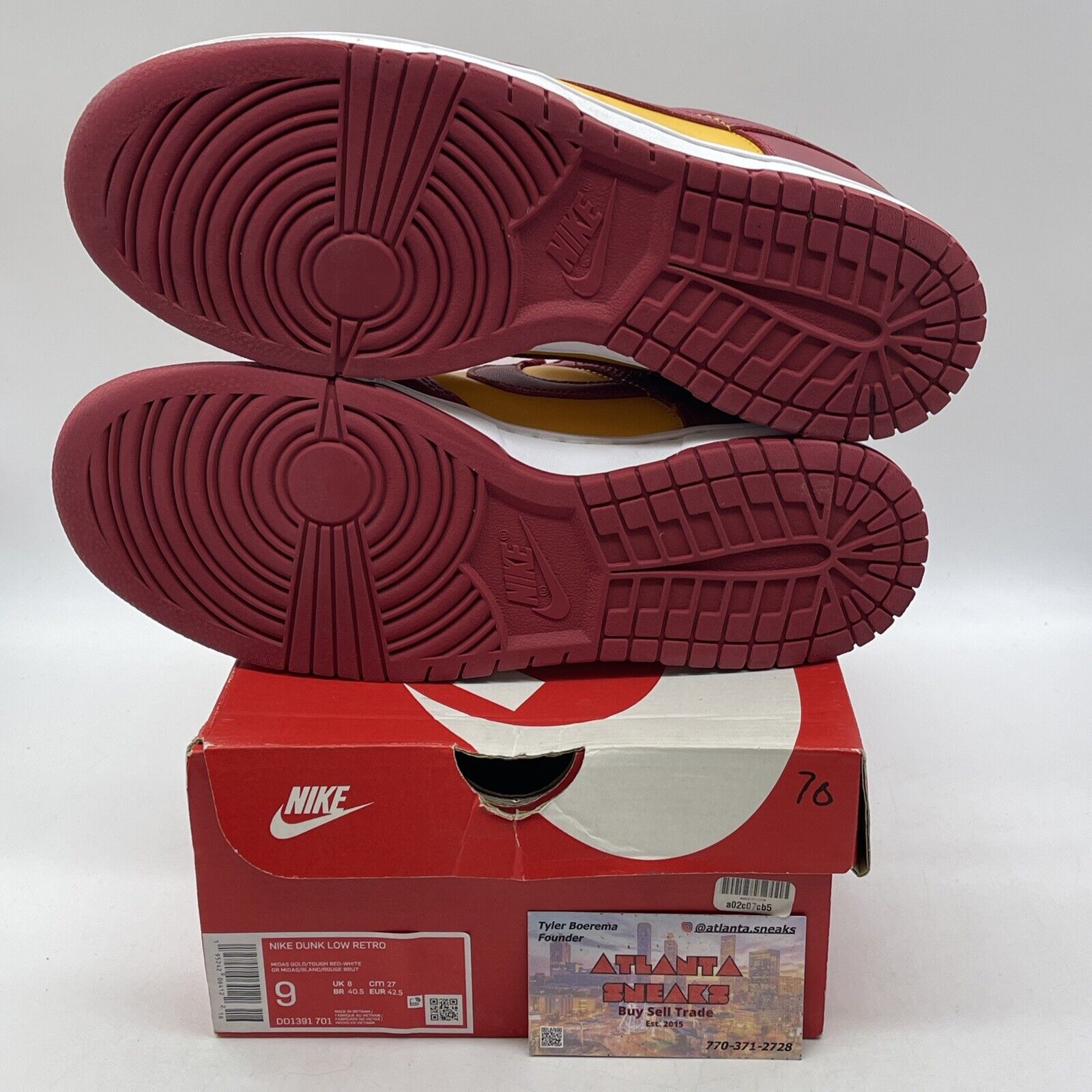 Size 9 - Nike Dunk Low USC - Red Yellow White Leather (DD1391-701)