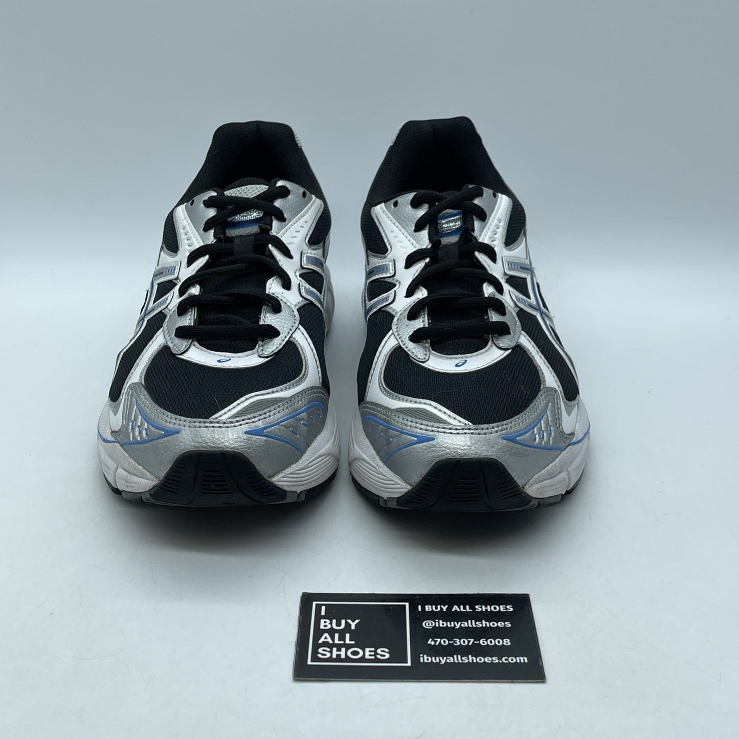 Size 9 -Asics Gt-2160 Black Pure Silver Bright Blue Suede Leather (1203A320-004)