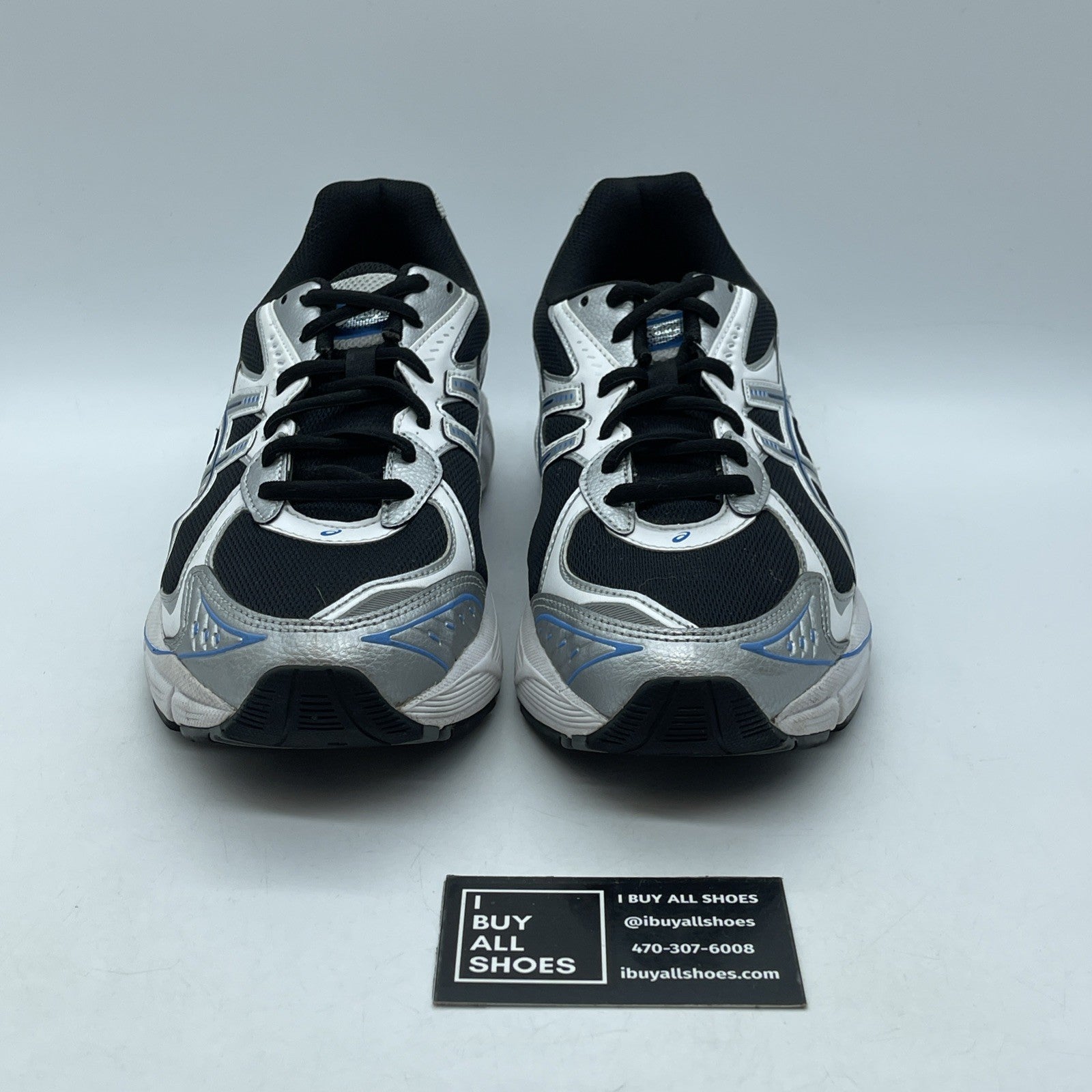 Size 9 -Asics Gt-2160 Black Pure Silver Bright Blue Suede Leather (1203A320-004)