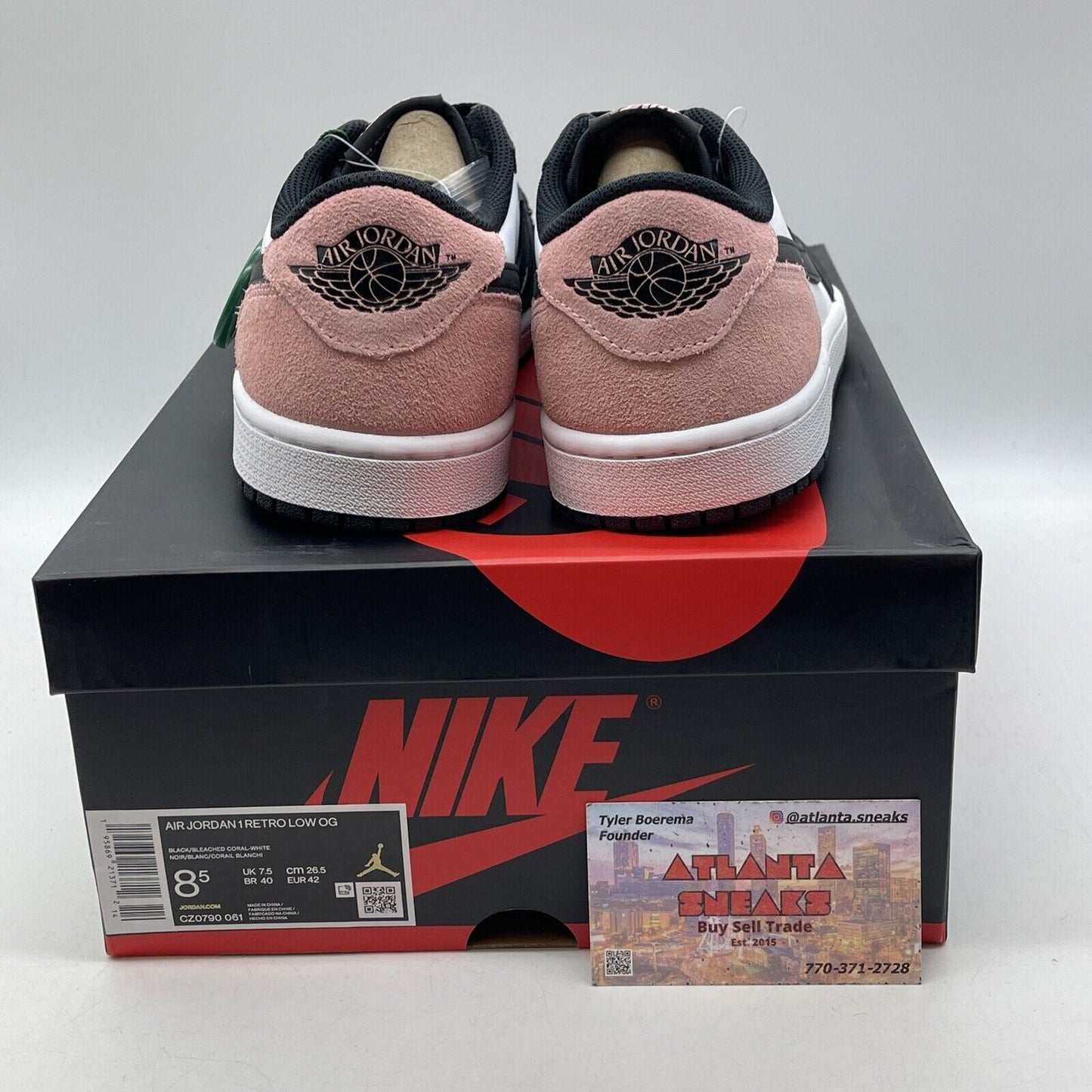 Size 8.5 - Jordan 1 Low OG Bleached Coral Pink Suede White Leather (CZ0790-061)