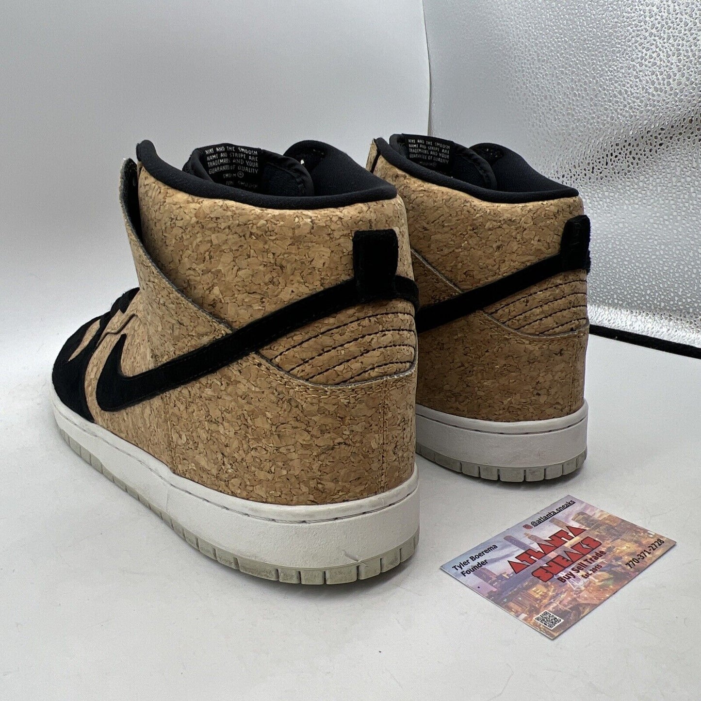 Size 12 - Nike Dunk Premium SB High Cork Black White Suede (313171-026)