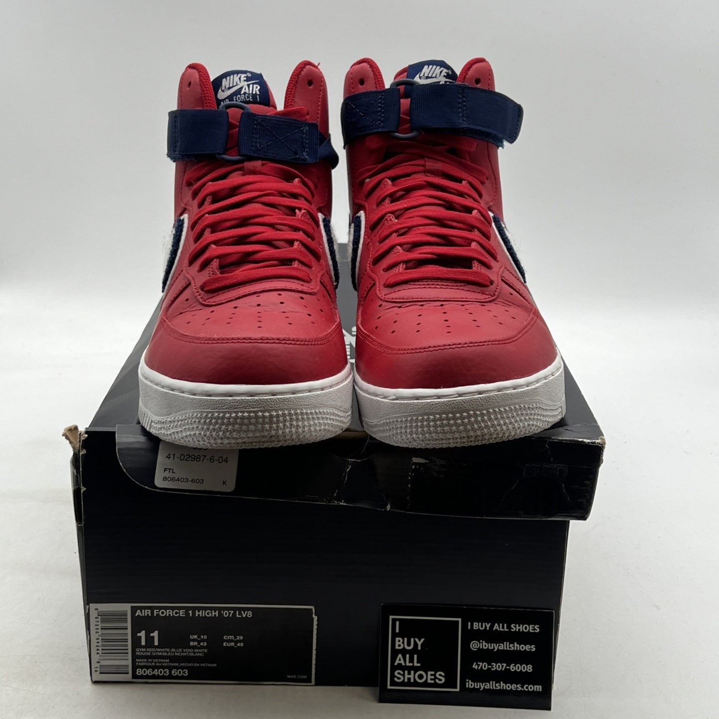 Size 11 - Nike Air Force 1 '07 LV8 High Red (806403-603)