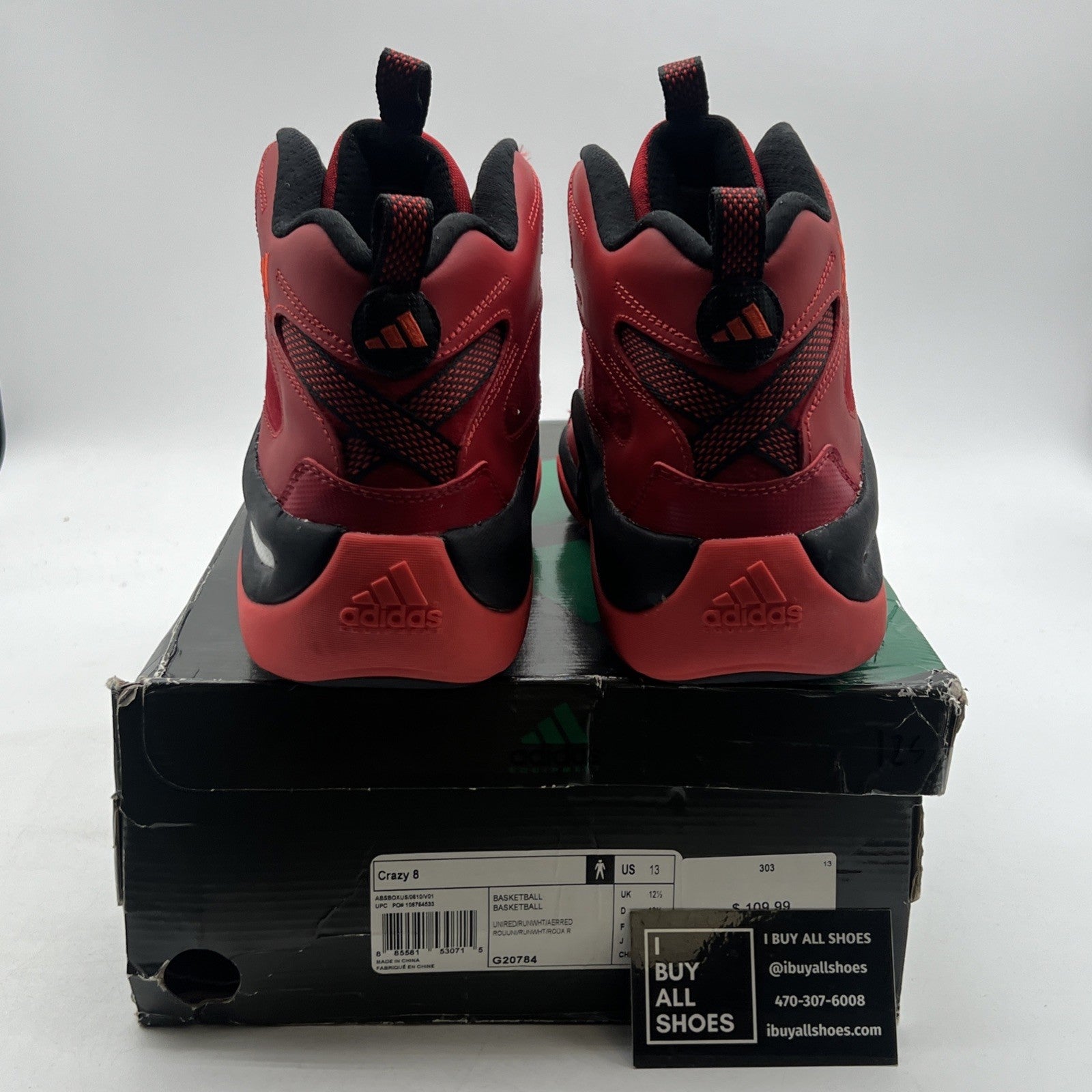 Size 13 - adidas Crazy 8 Retro Red White Black (G20784)