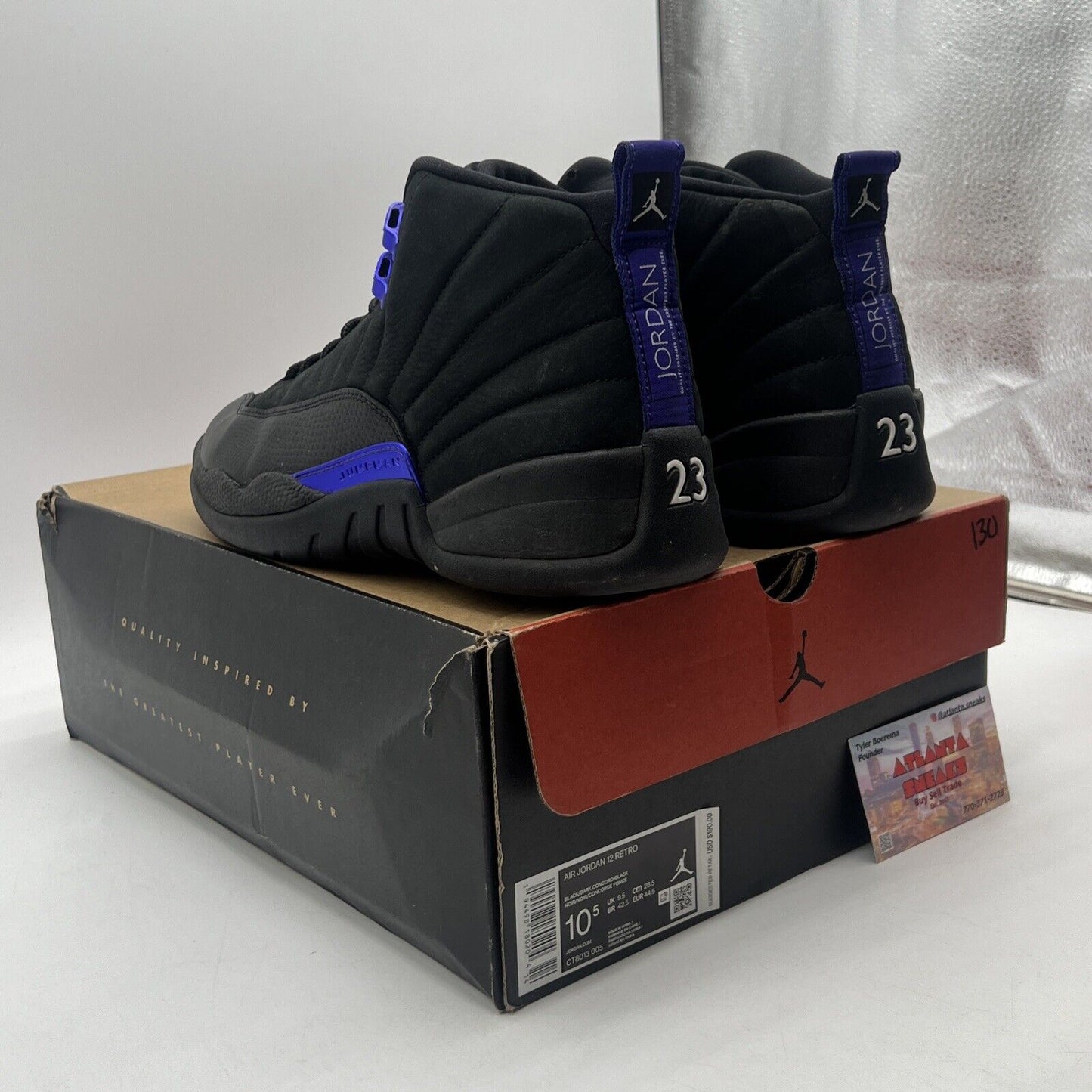 Size 10.5 - Air Jordan 12 Retro Dark Concord Black Suede Purple (CT8013-005)