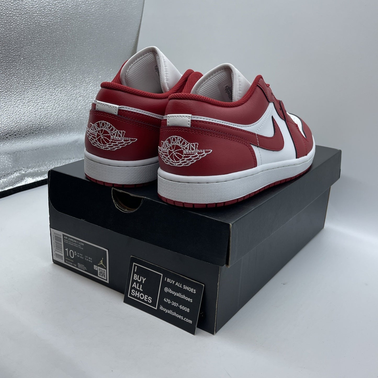 Size 10.5 - Air Jordan 1 Low New Beginnings Red White Leather (553558-166)
