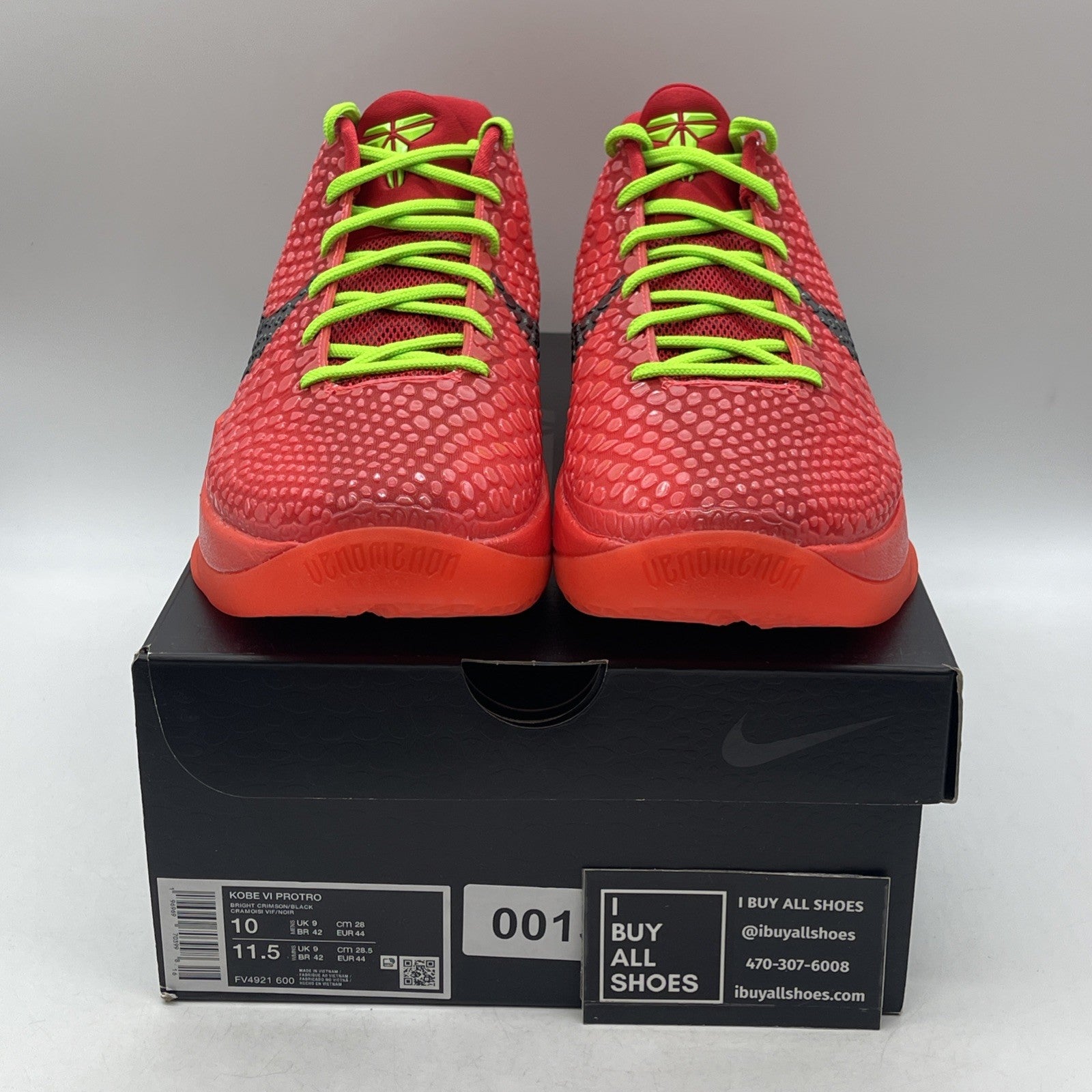 Size 10 - Nike Kobe 6 Protro Low Reverse Grinch (FV4921-600)