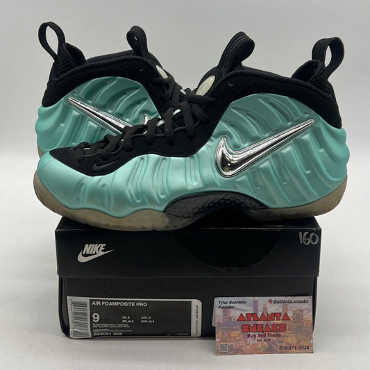 Size 9 - Nike Air Foamposite Pro Island Green Black Aqua (624041-303)