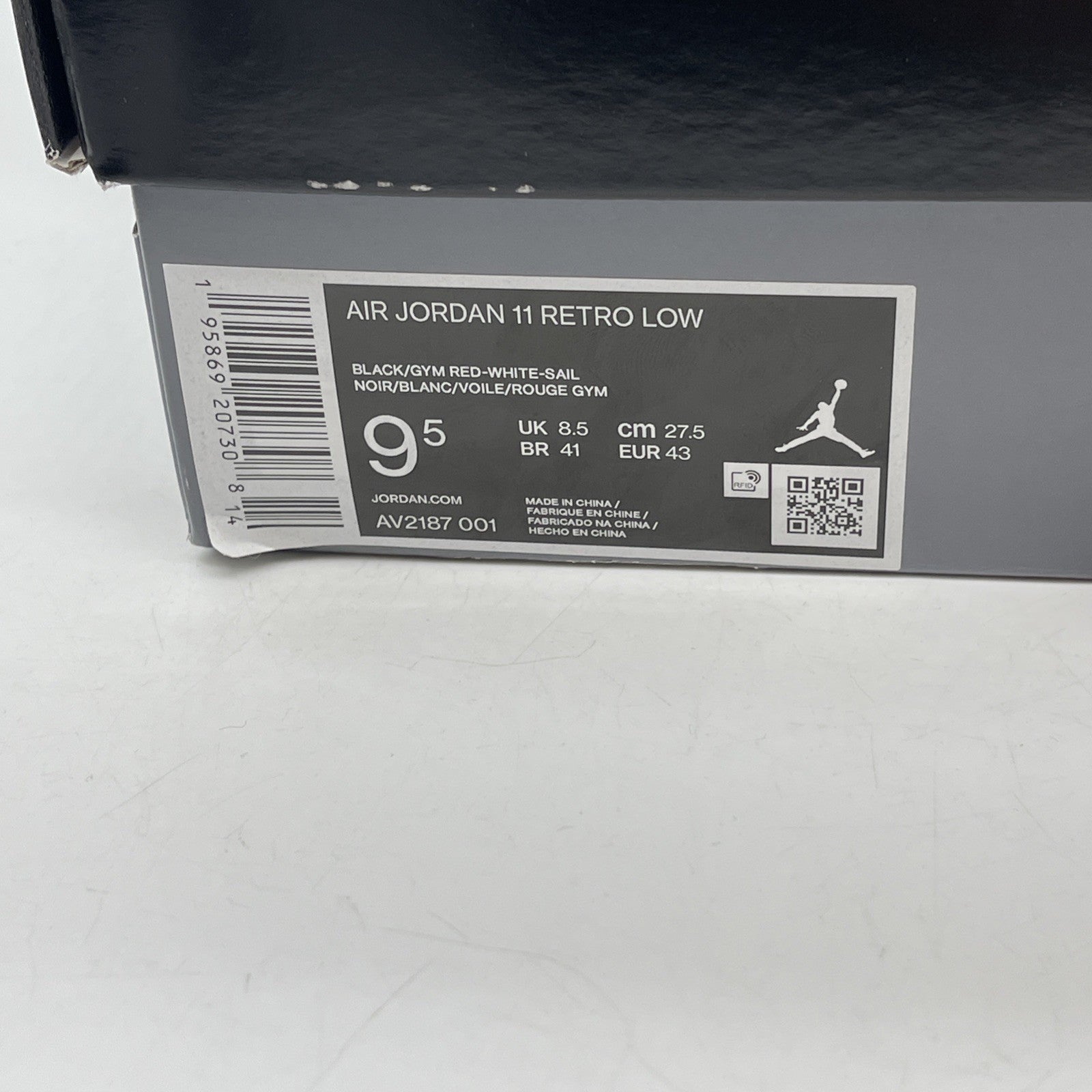 Size 9.5 - Air Jordan 11 Retro Low 72-10 Black Leather (AV2187-001)
