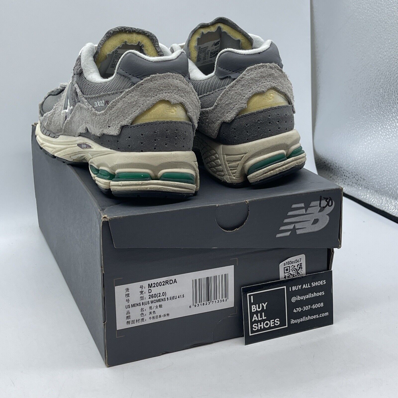 Size 8 - New Balance 2002R Protection Pack - Rain Cloud Grey Suede (M2002RDA)