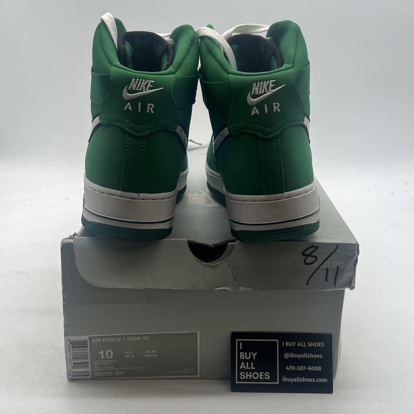 Size 10 - Nike Air Force 1 '07 High Pine Green (315121-301)