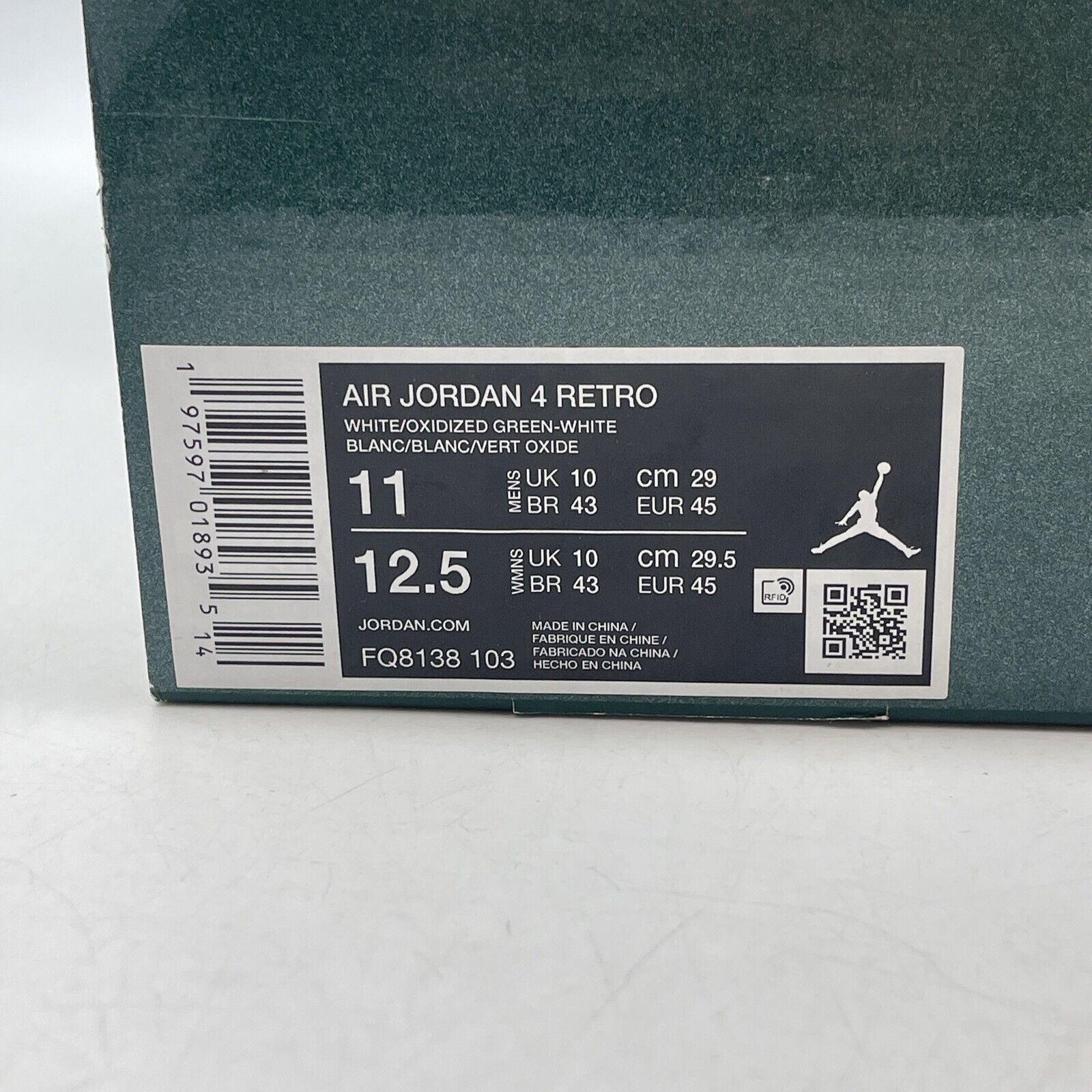 Size 11 - Air Jordan 4 Retro Oxidized Green White Leather (FQ8138-103)