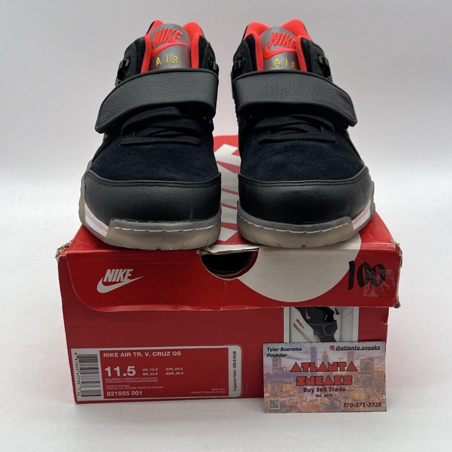 Size 11.5 - Nike Air Trainer Cruz Memory of Mike White Black Orange (821955-001)