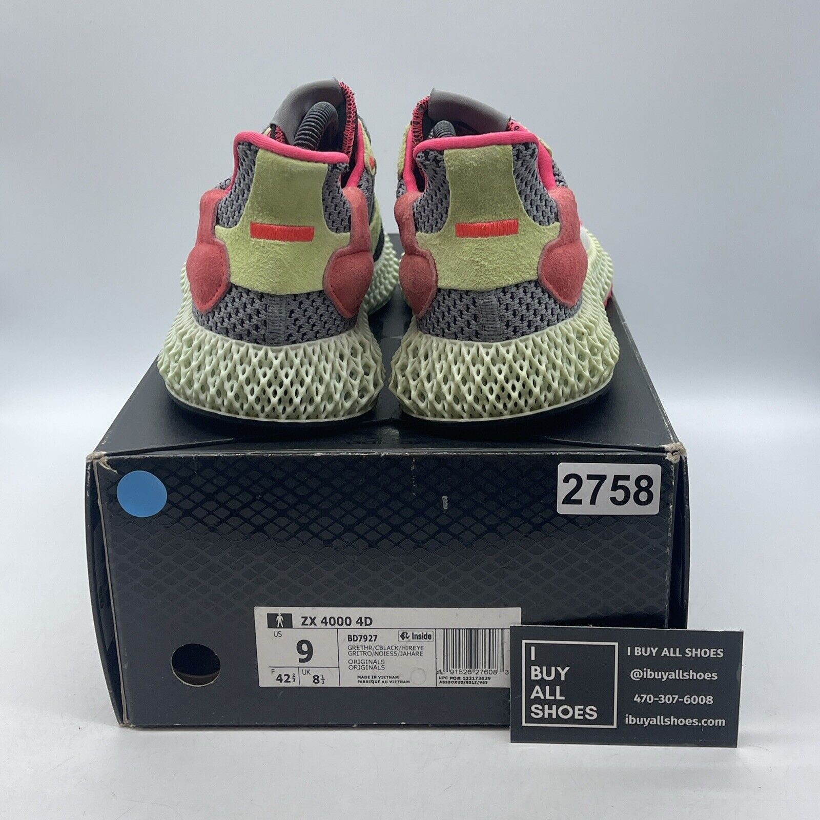 Size 9 - adidas ZX 4000 Futurecraft 4D Grey Yellow Grey Black Suede (BD7927)