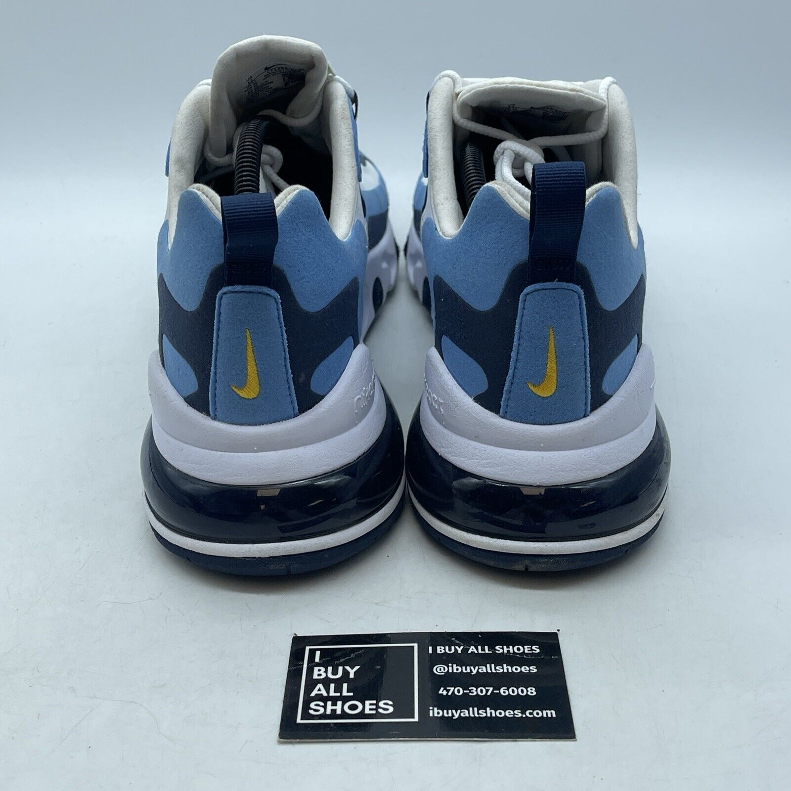 Size 12 - Nike Air Max 270 React Midnight Navy Blue White Suede (CT1264-104)