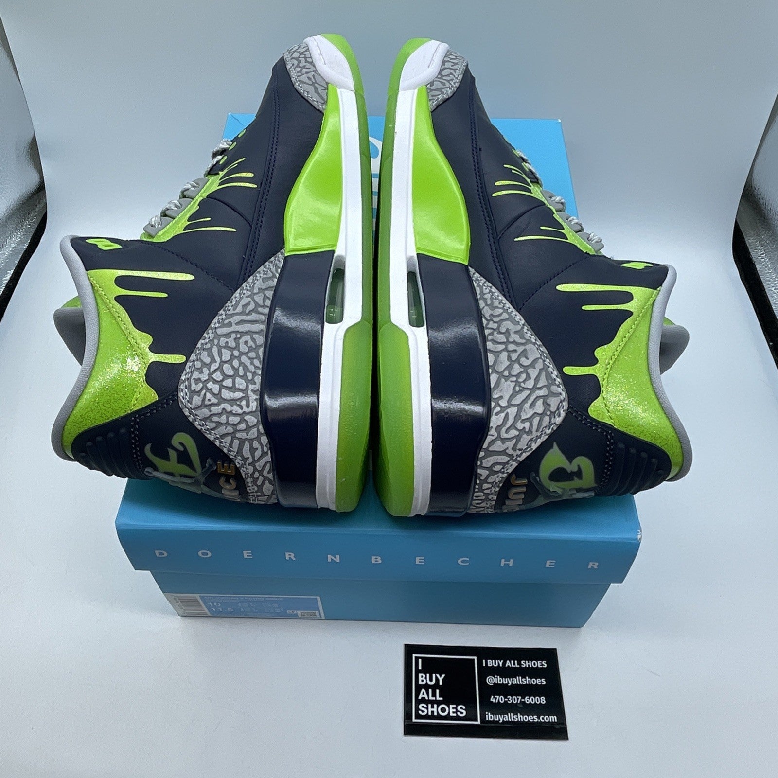Size 10 - Jordan 3 Retro Mid Doernbecher XIX Green Black Grey (FZ3030-919)