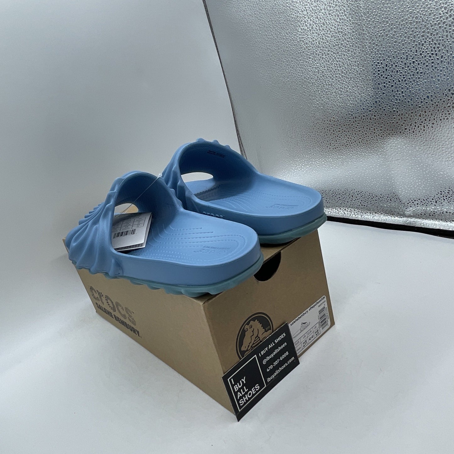 Size 11 - SALEHE BEMBURY X POLLEX SLIDES Blue Rubber (208685-4OH)