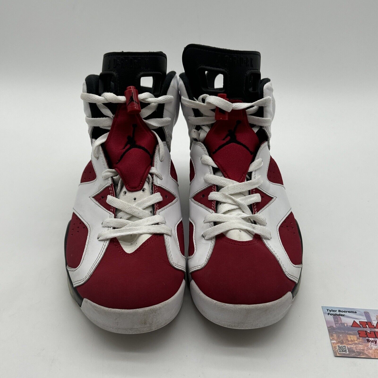 Size 9.5 - Jordan 6 Retro OG Mid Carmine White Red Suede Leather Black Icy Soles