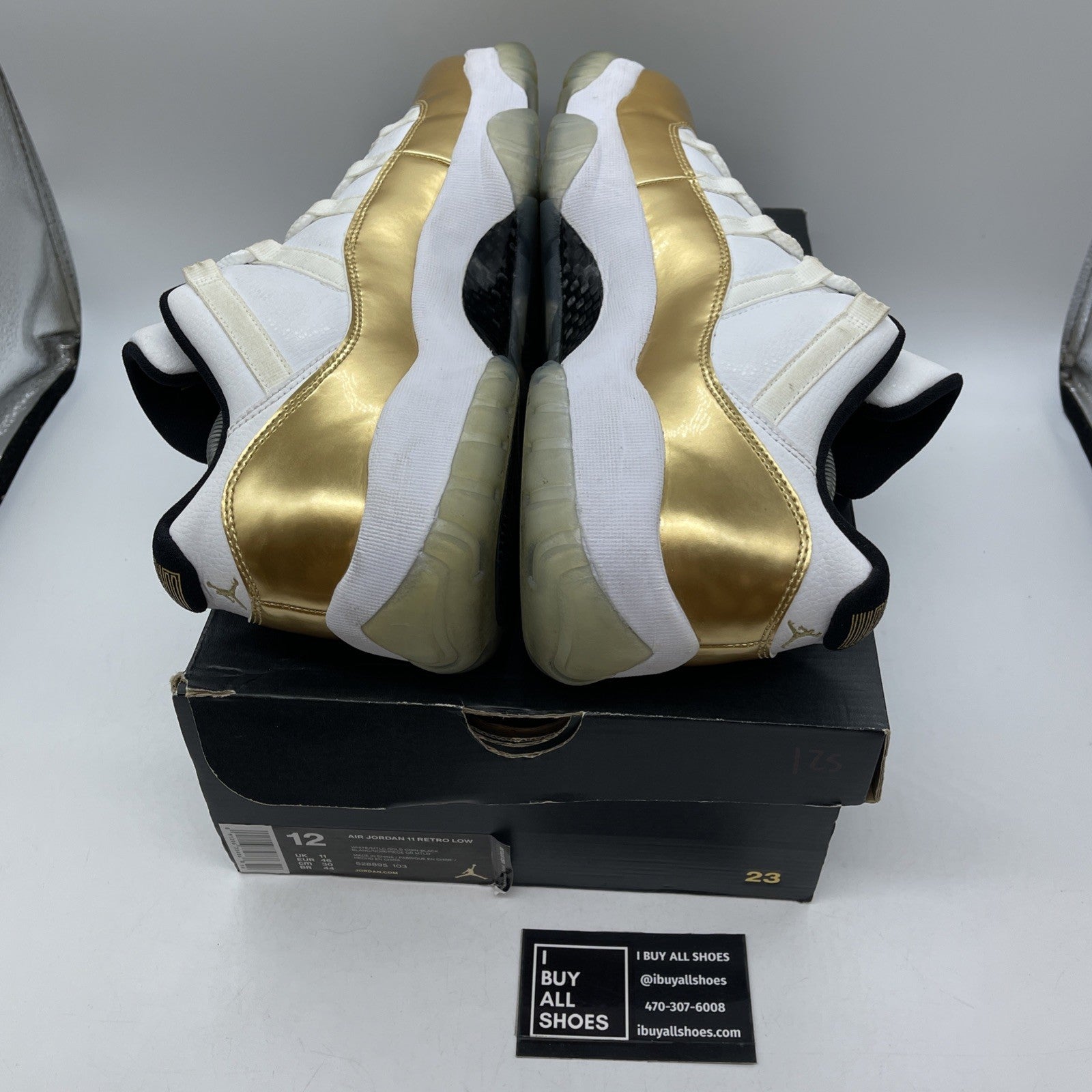 Size 12 - Air Jordan 11 Retro Low Closing Ceremony Gold Leather (528895-103)
