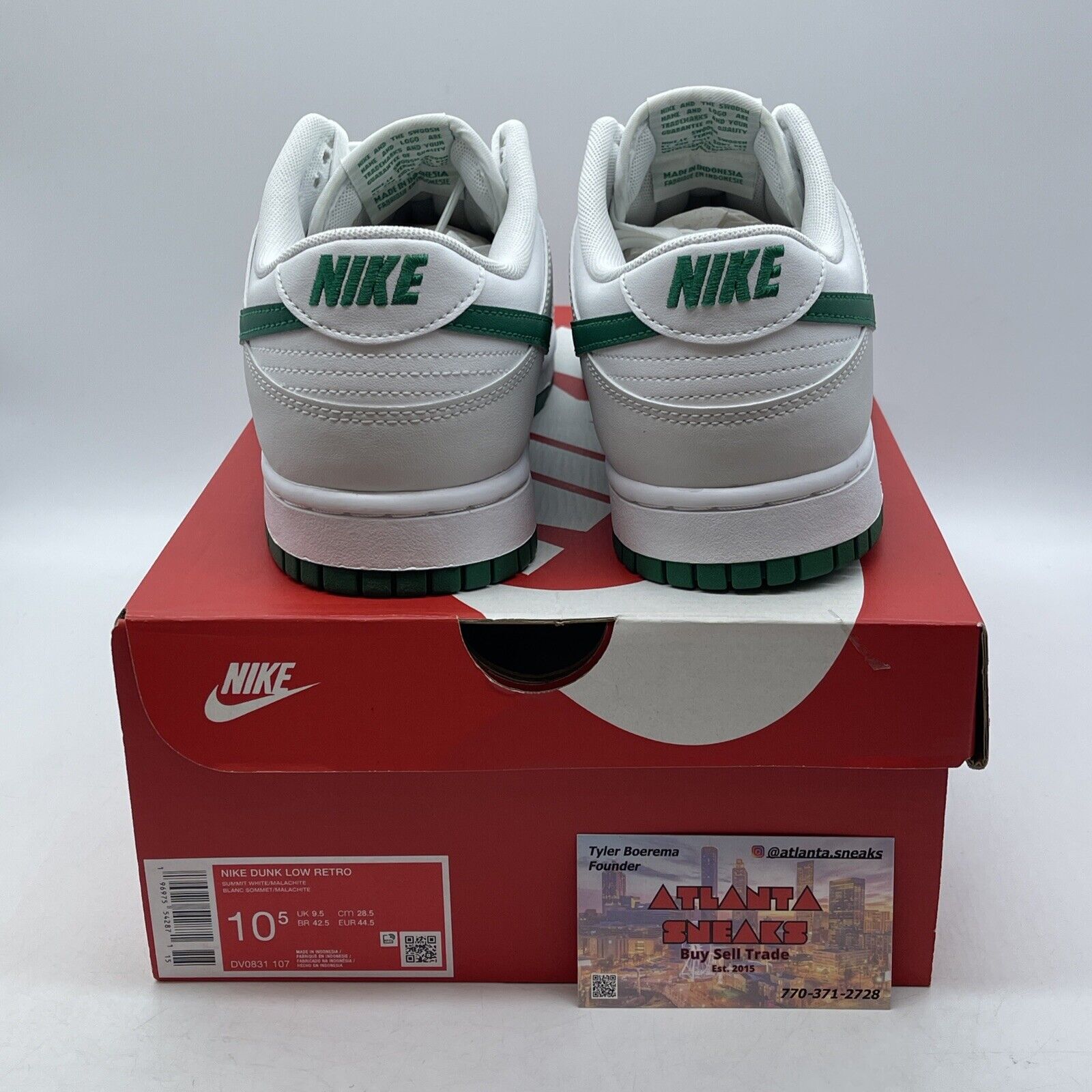 Size 10.5 - Nike Dunk Low Summit White Malachite Green White Grey (DV0831-107)