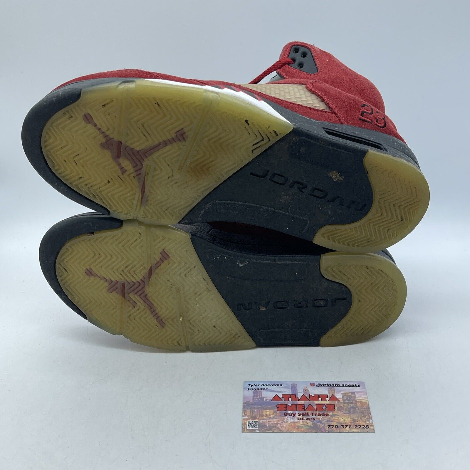 Size 8.5 - Jordan 5 Retro Mid Raging Bull Black Red Suede Leather (DD587-600)