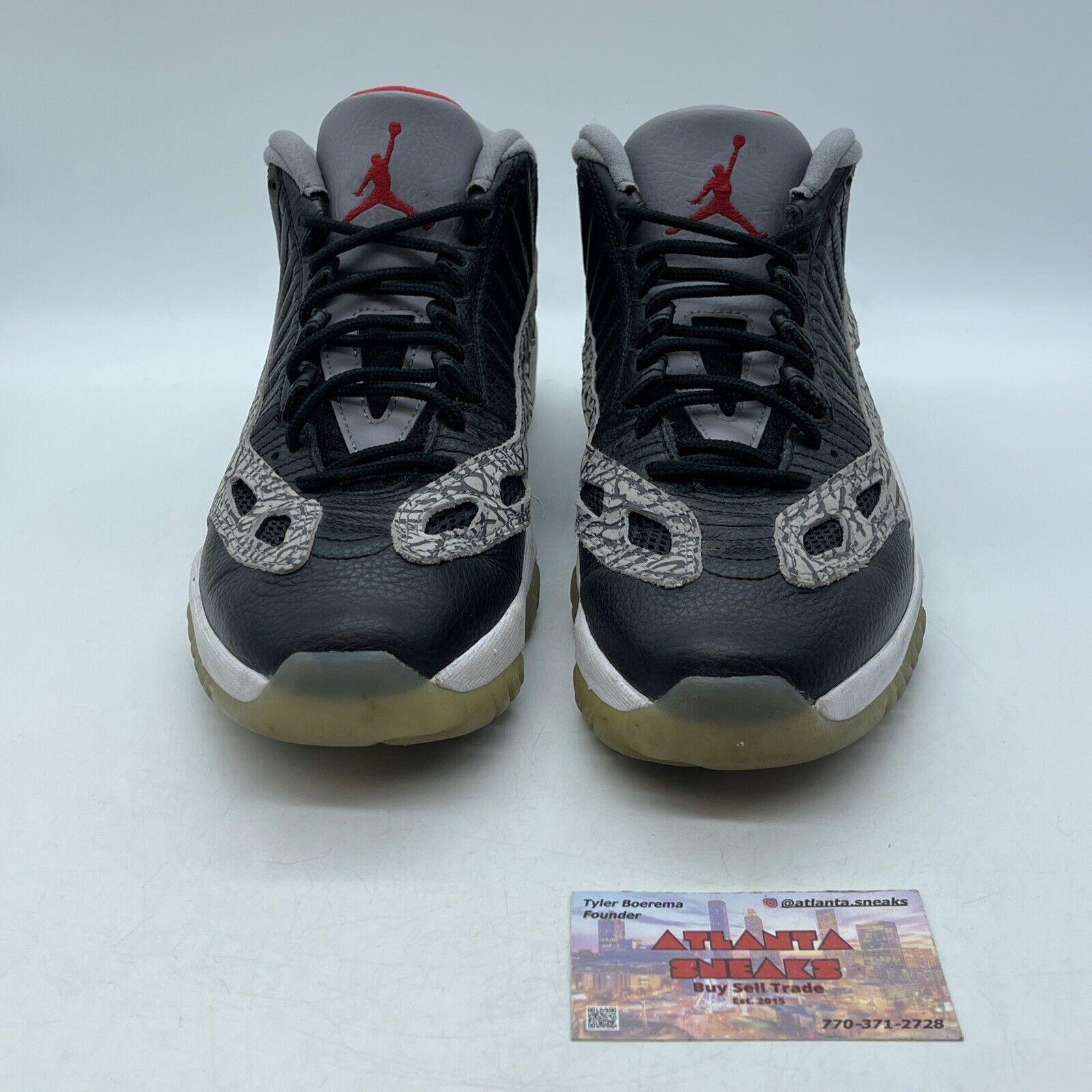 Size 10.5 - Air Jordan 11 Retro IE Low Black Cement Grey White (919712-006)