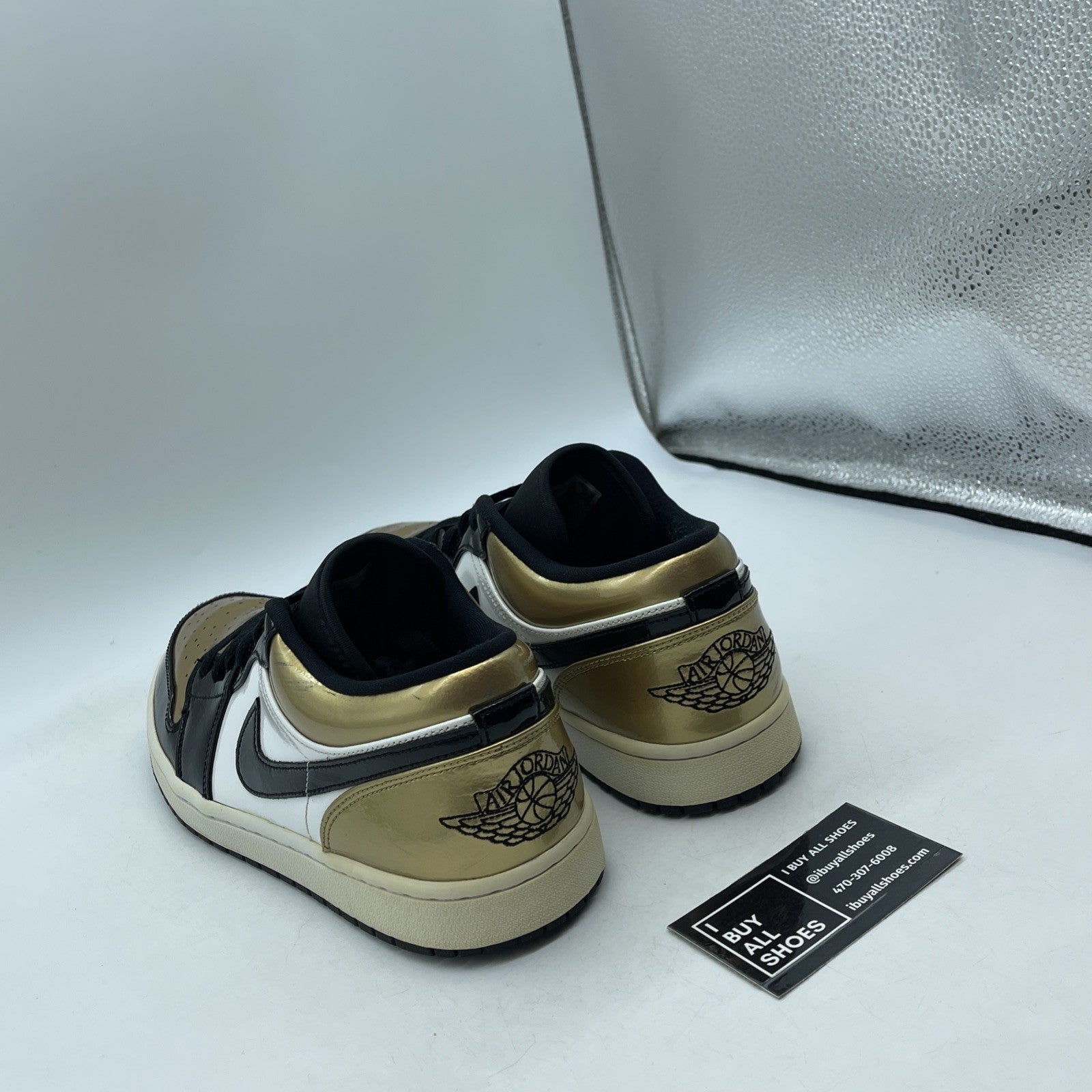 Size 10 - Air Jordan 1 Low Gold Toe Black White Leather (CQ9447-700)