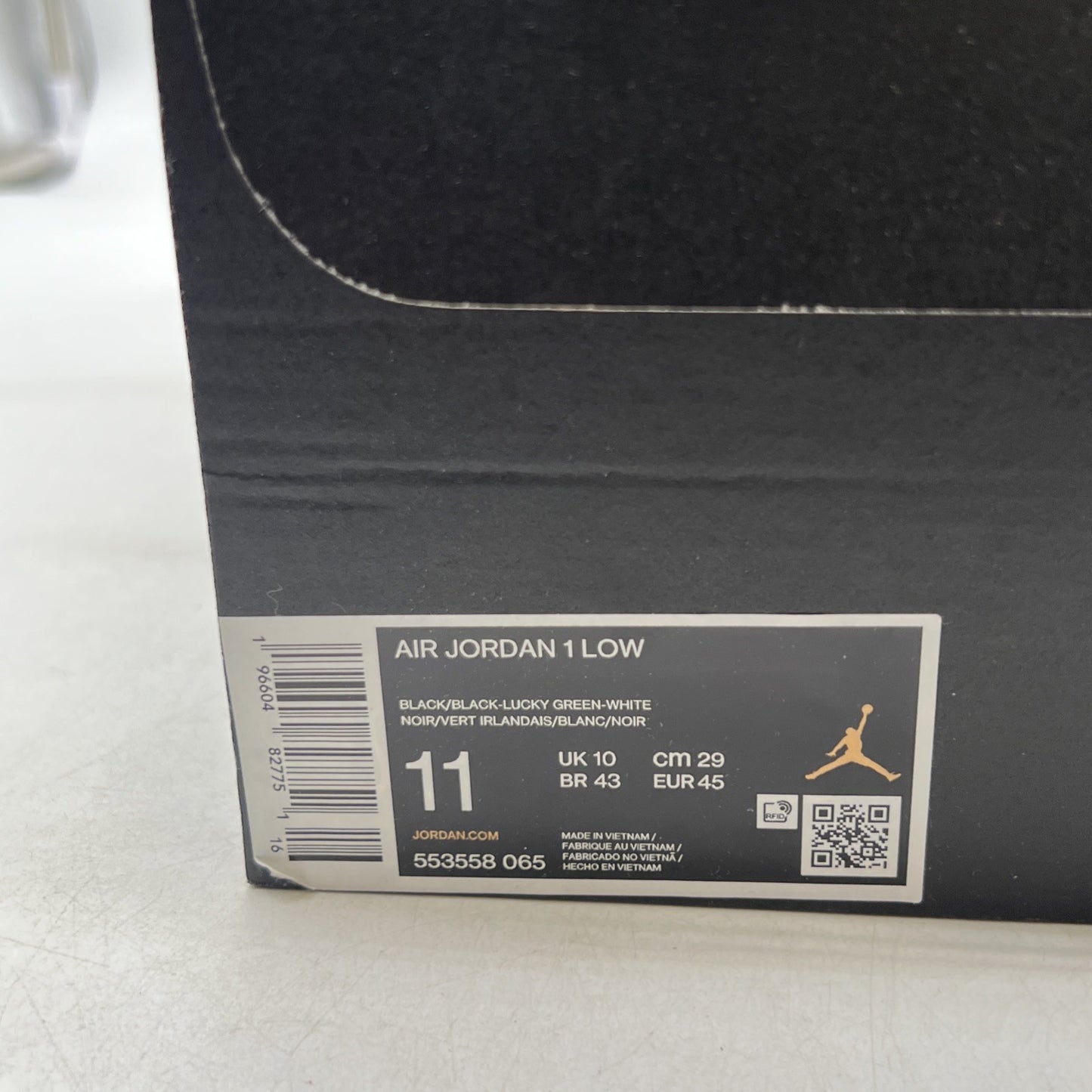 Size 11 - Air Jordan 1 Low Black Lucky Green (553558-065)