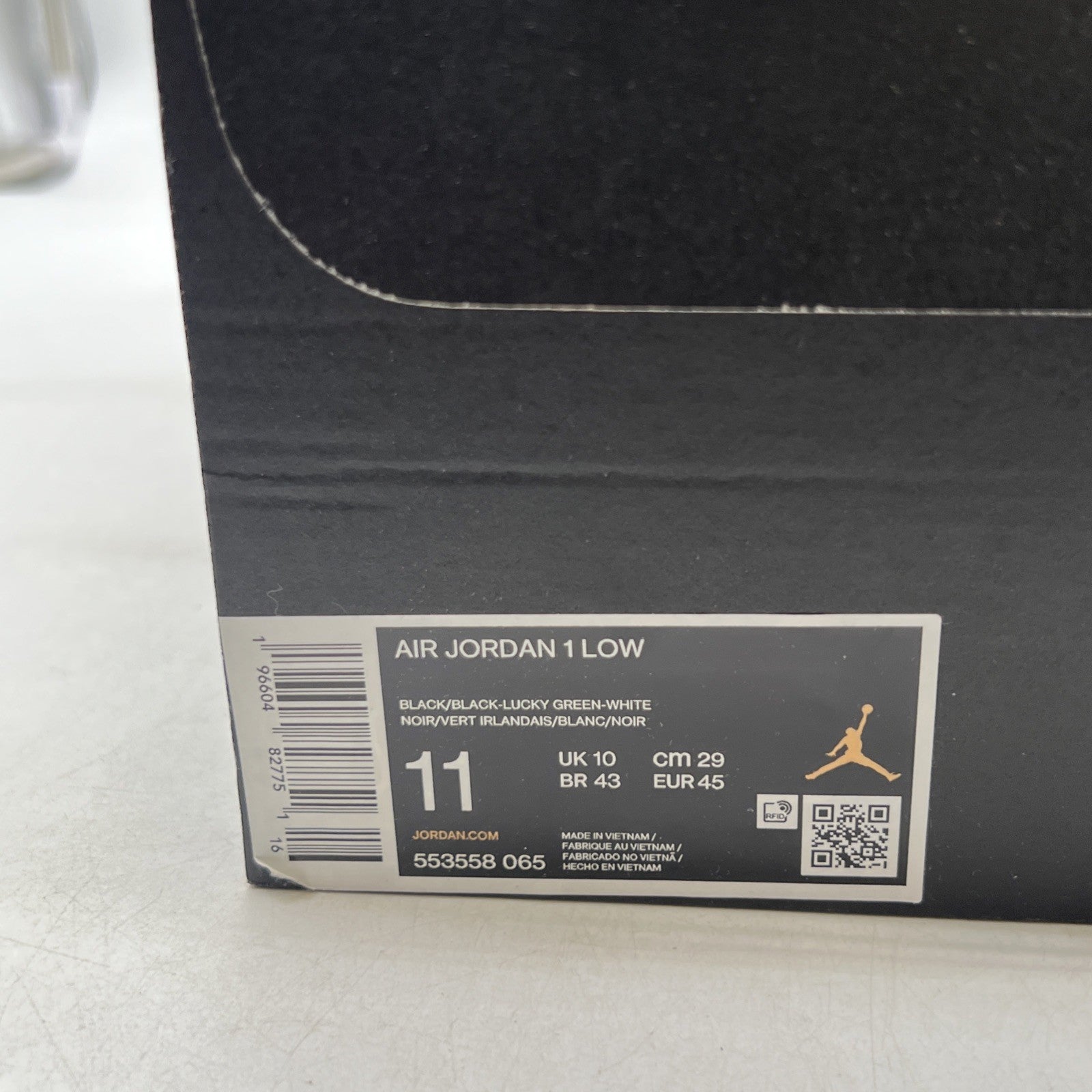 Size 11 - Air Jordan 1 Low Black Lucky Green (553558-065)