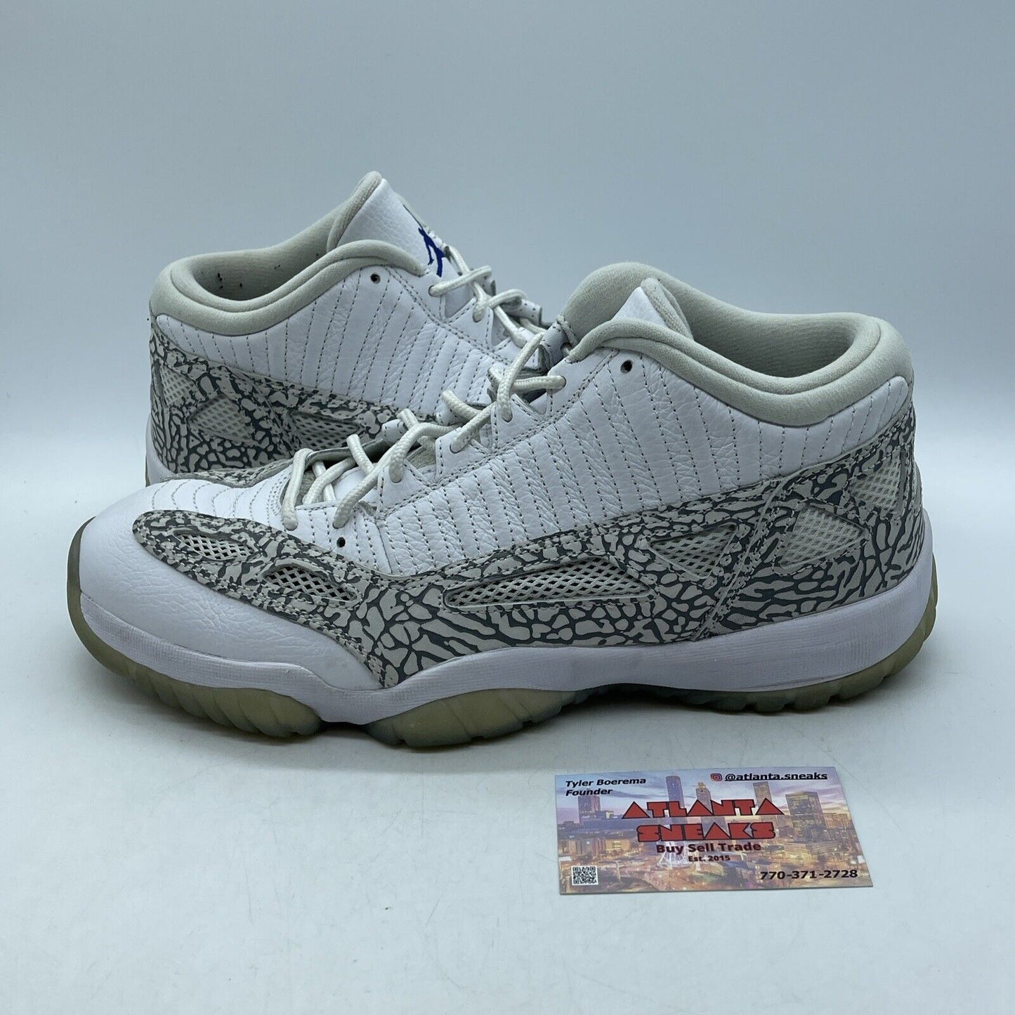 Size 11 - Air Jordan 11 IE 2015 Low Cobalt Grey White Suede Leather (306008-102)