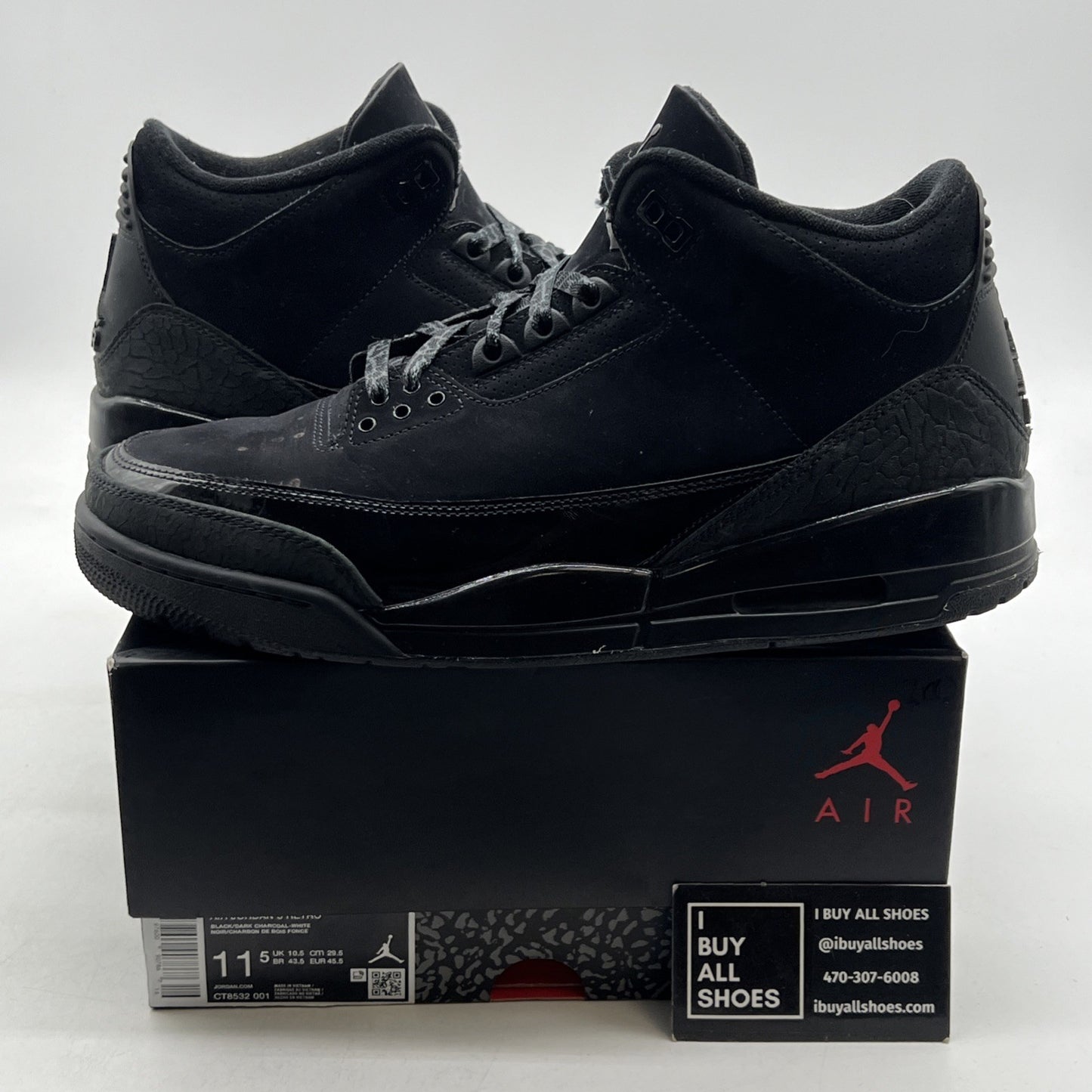 Size 11.5 - Air Jordan 3 Retro 2025 Black Cat (CT8532-001)
