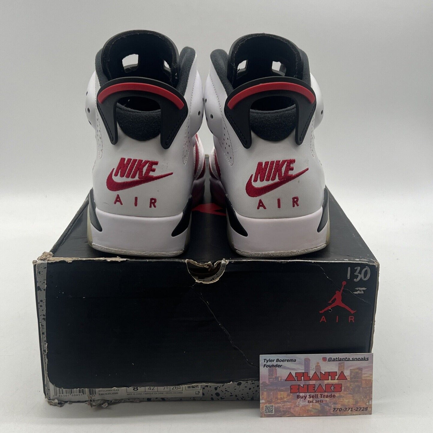 Size 8.5 - Jordan 6 Retro OG Mid Carmine Black White Red Suede (CT8529-106)